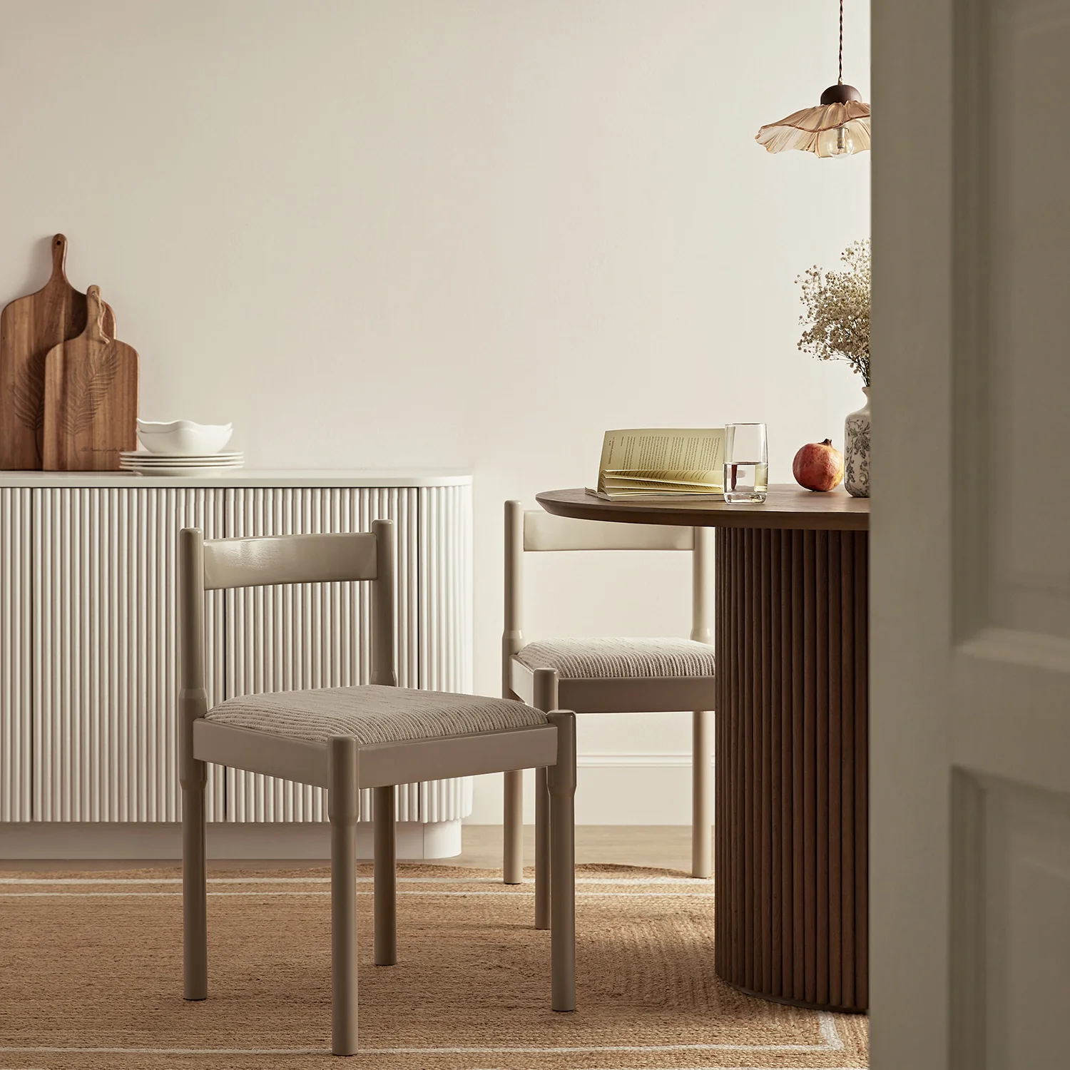 Minley 2-in-1 Dining Chair, Light Taupe High Gloss - Image 2