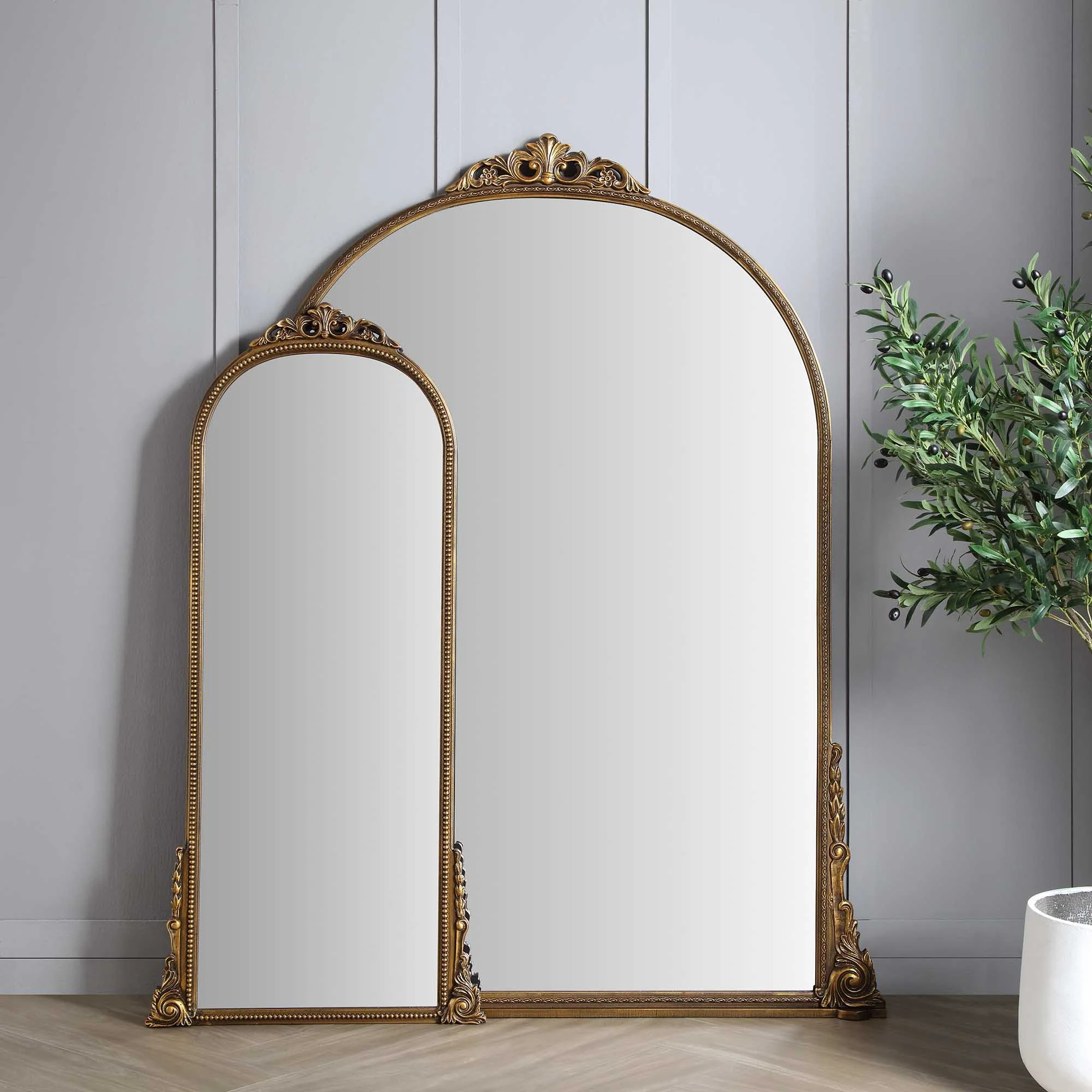 Mirabel Full Length Mirror 186 x 144 cm, Antique Gold Effect - Image 3