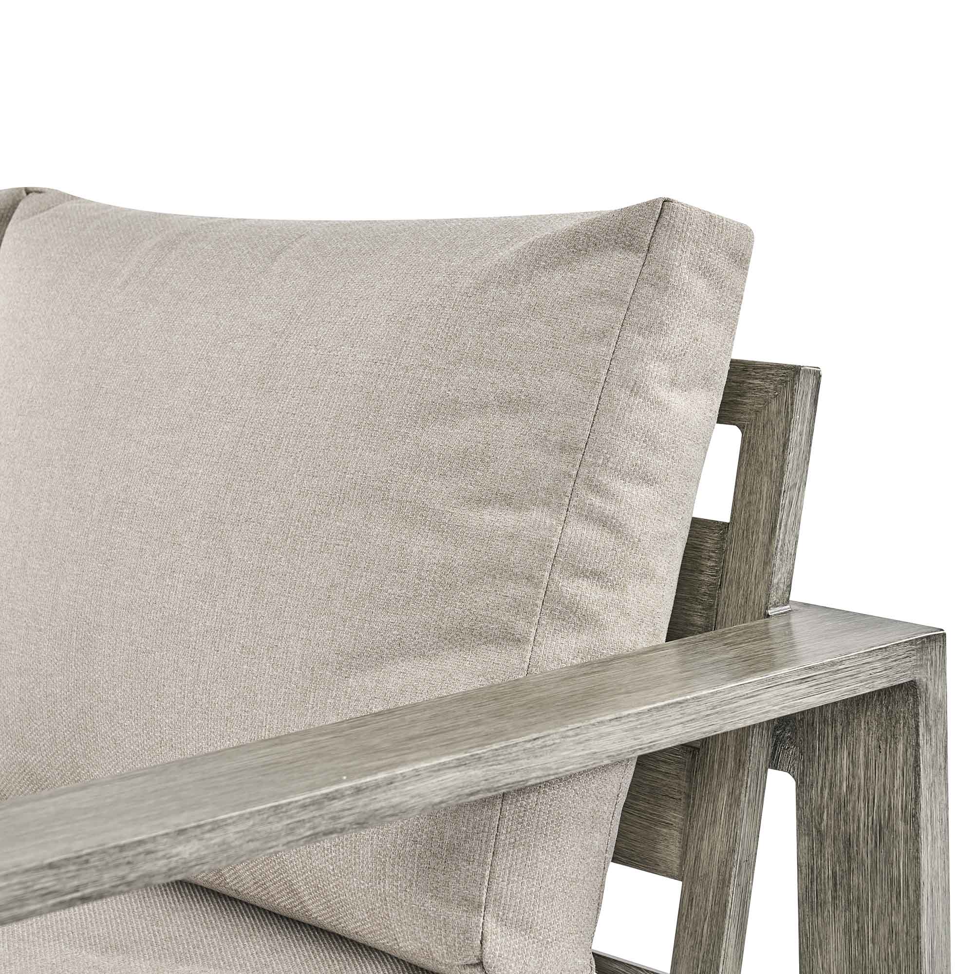 Montrose Aluminium Outdoor Sofa Set with Chaise, Brushed Silver Oak - Image 12