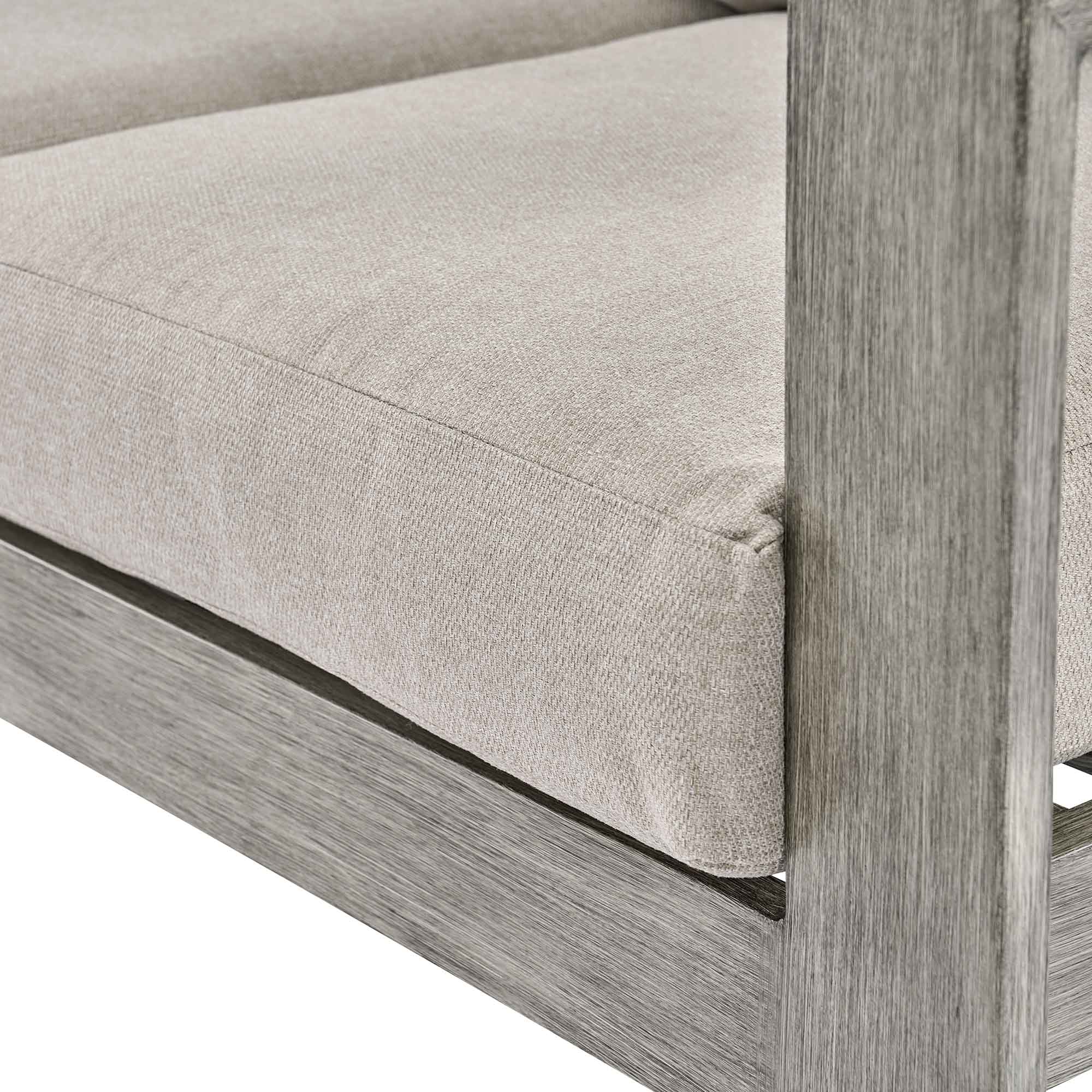 Montrose Aluminium Outdoor Sofa Set with Chaise, Brushed Silver Oak - Image 14