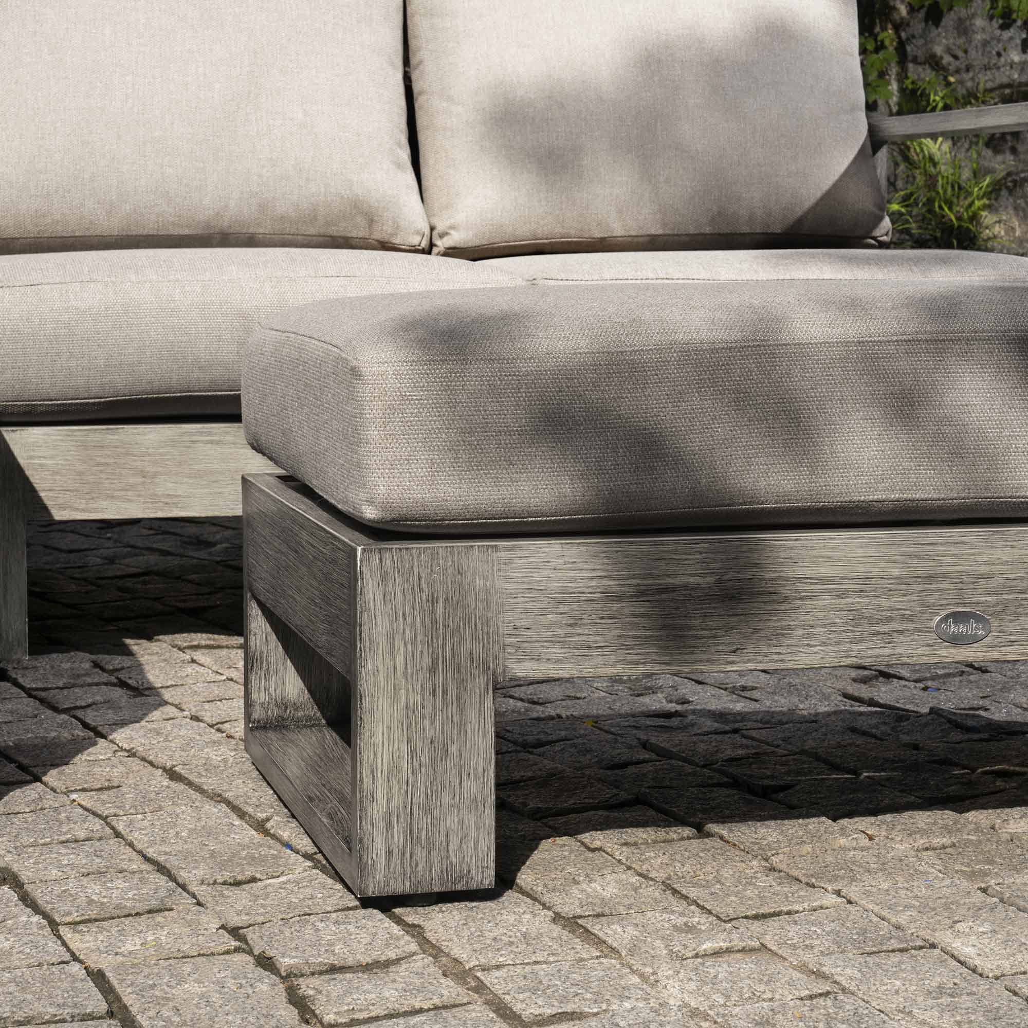Montrose Aluminium Outdoor Sofa Set with Chaise, Brushed Silver Oak - Image 4