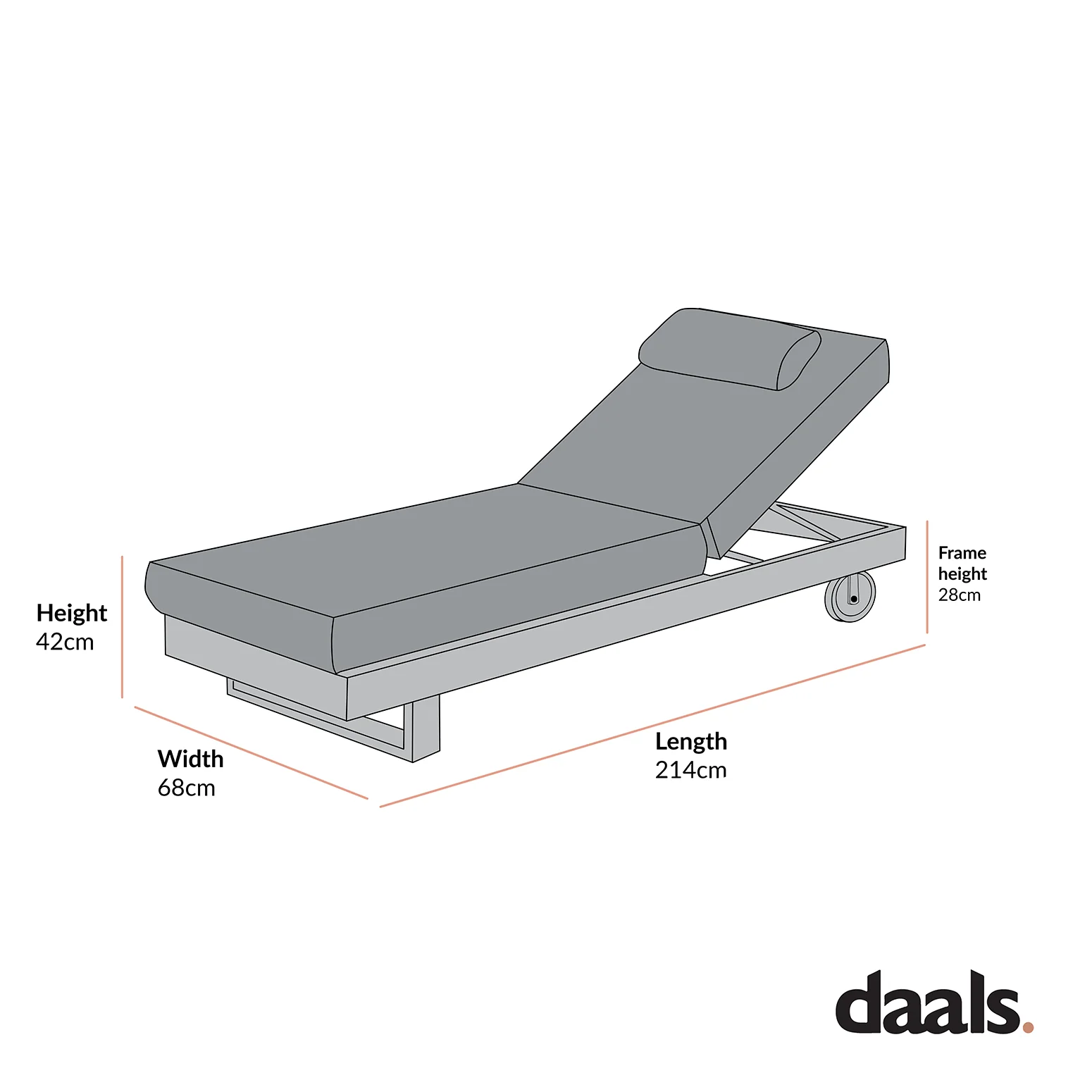 Montrose Aluminium Outdoor Sun Lounger, Brushed Silver Oak - Image 4