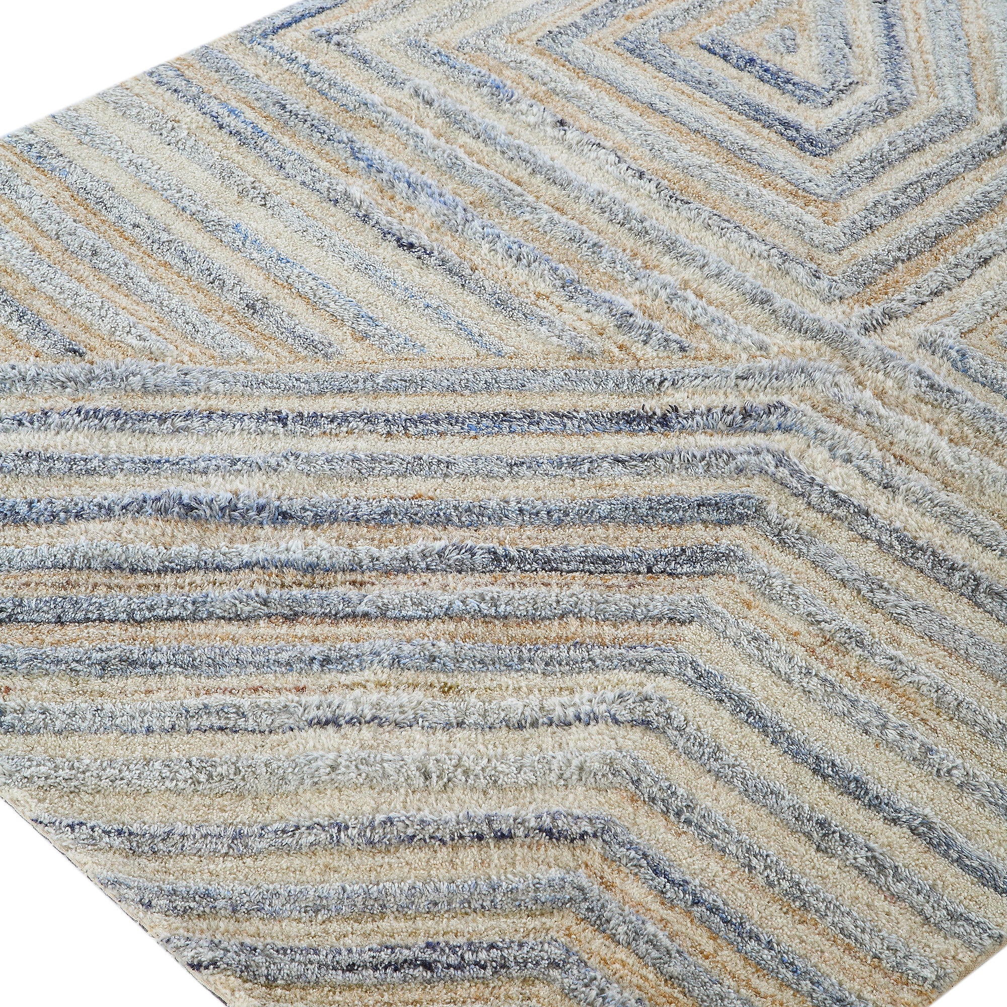 Nimbus Blue Hand Tufted New Zealand Wool Rectangular Rug - Image 2