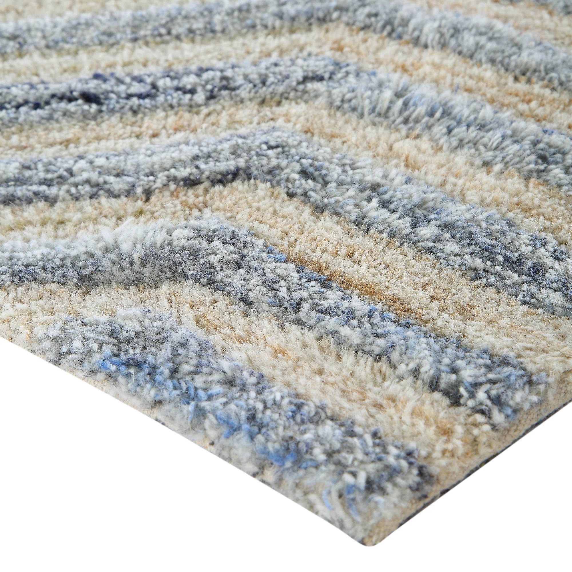 Nimbus Blue Hand Tufted New Zealand Wool Rectangular Rug - Image 4