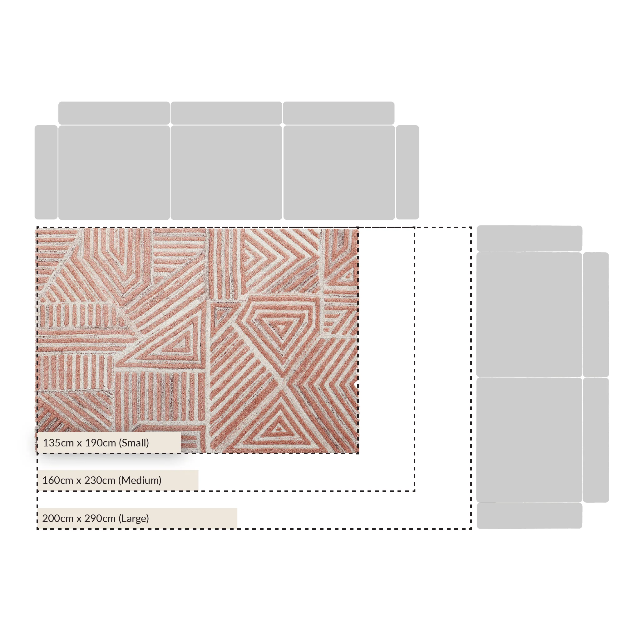 Nimbus Salmon Pink Hand Tufted New Zealand Wool Rectangular Rug - Image 5