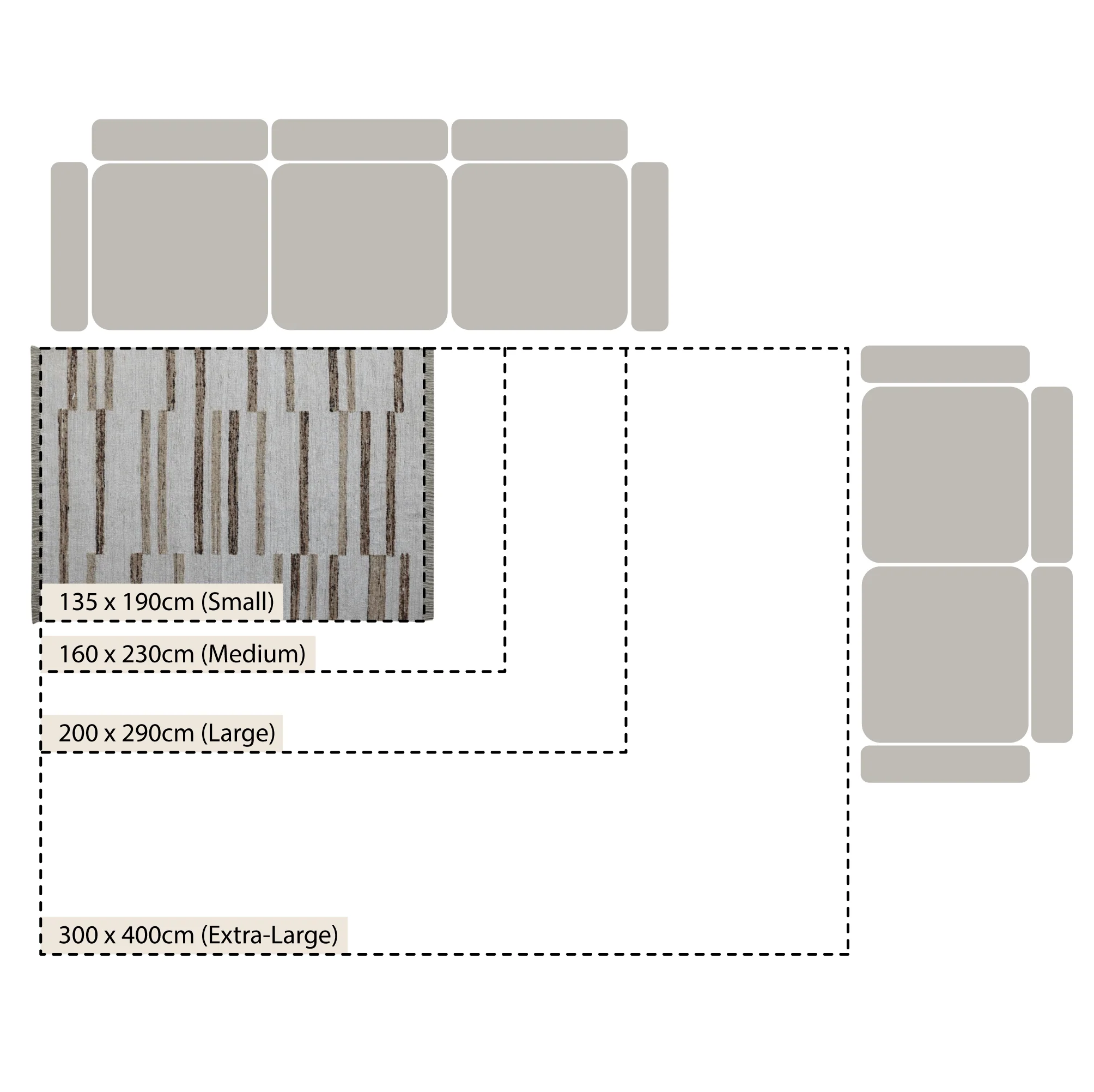Noa Linear Cream Handwoven Wool Rug - Image 4