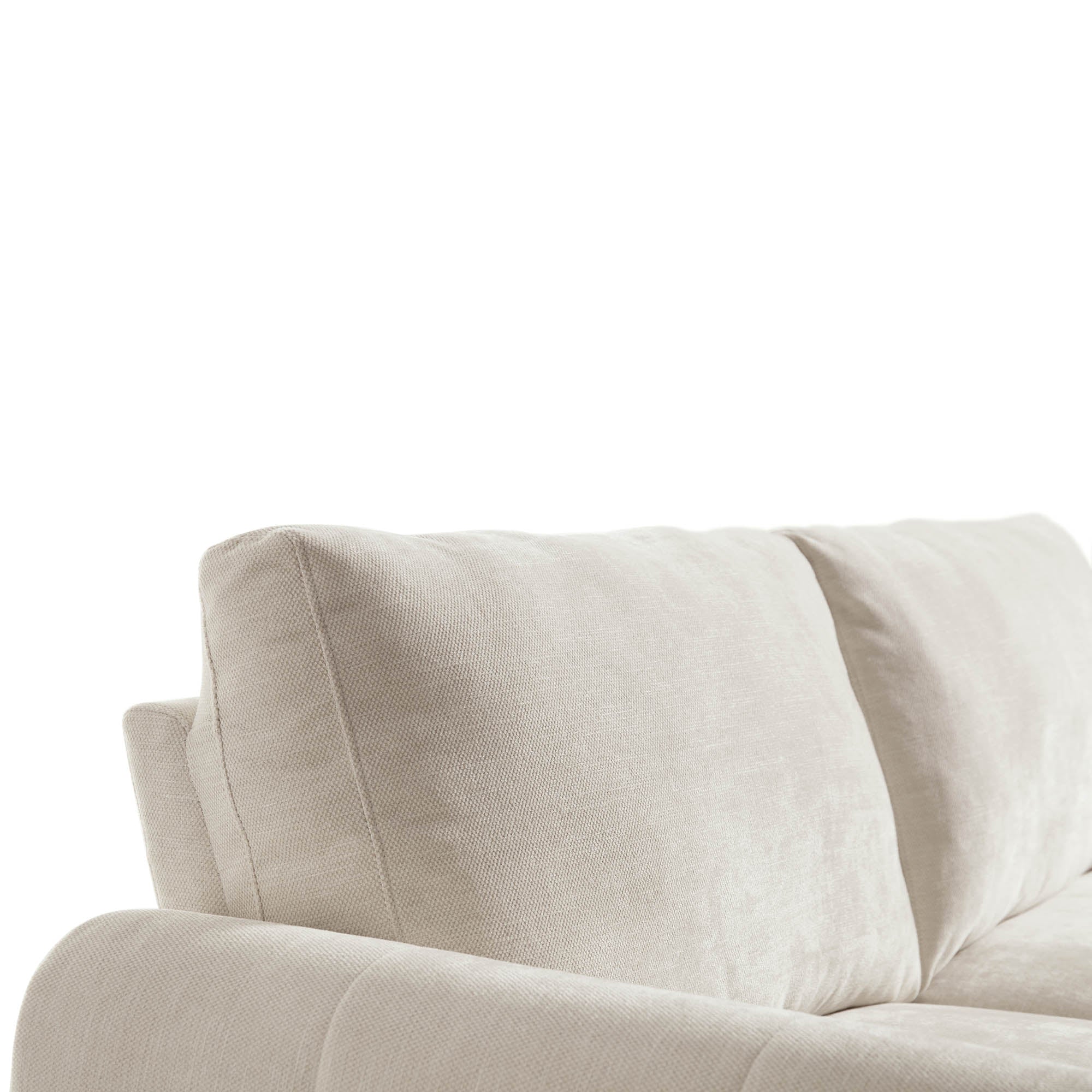 Noak 2-Seater Beige Woven Fabric Sofa with Chrome Legs - Image 11