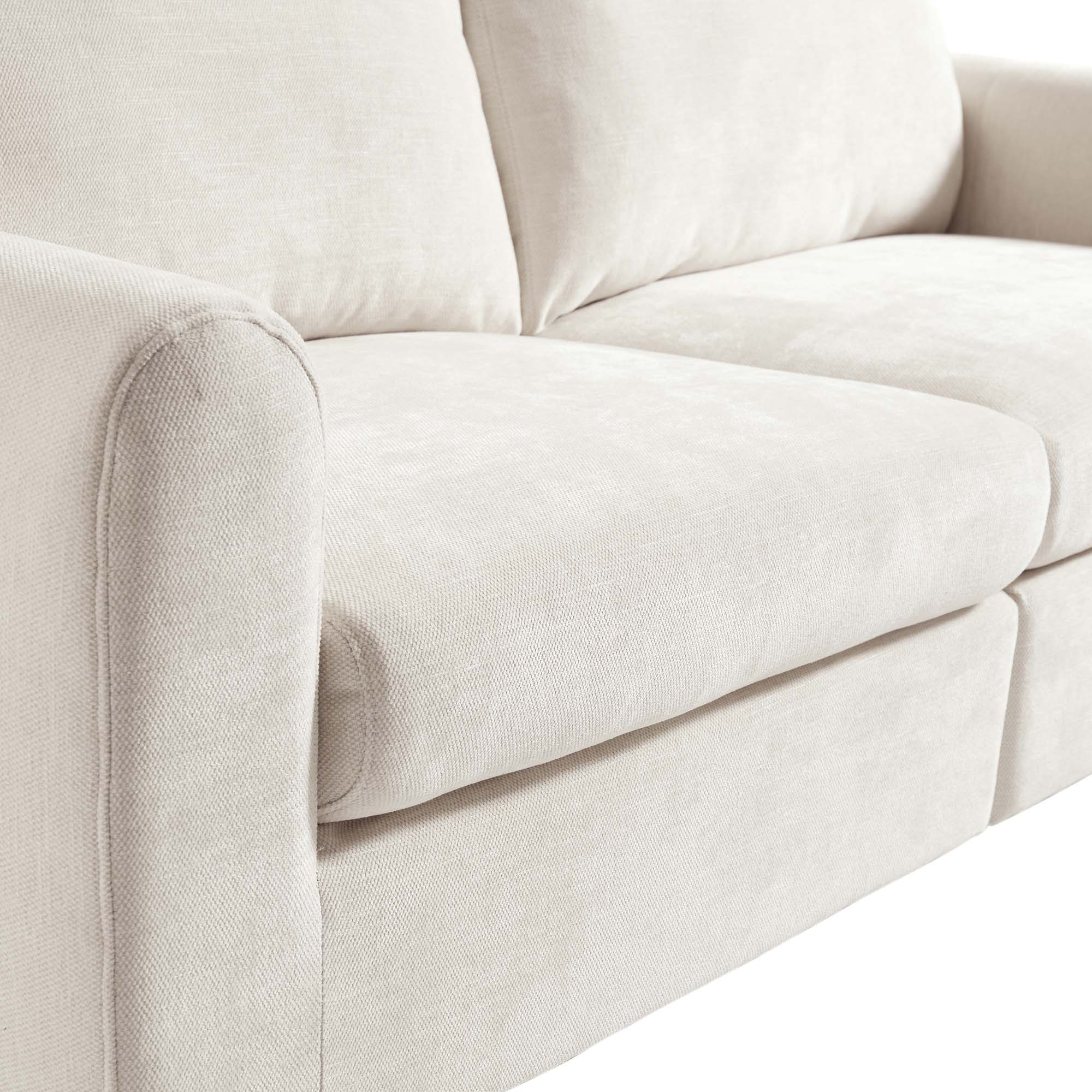 Noak 2-Seater Beige Woven Fabric Sofa with Chrome Legs - Image 12