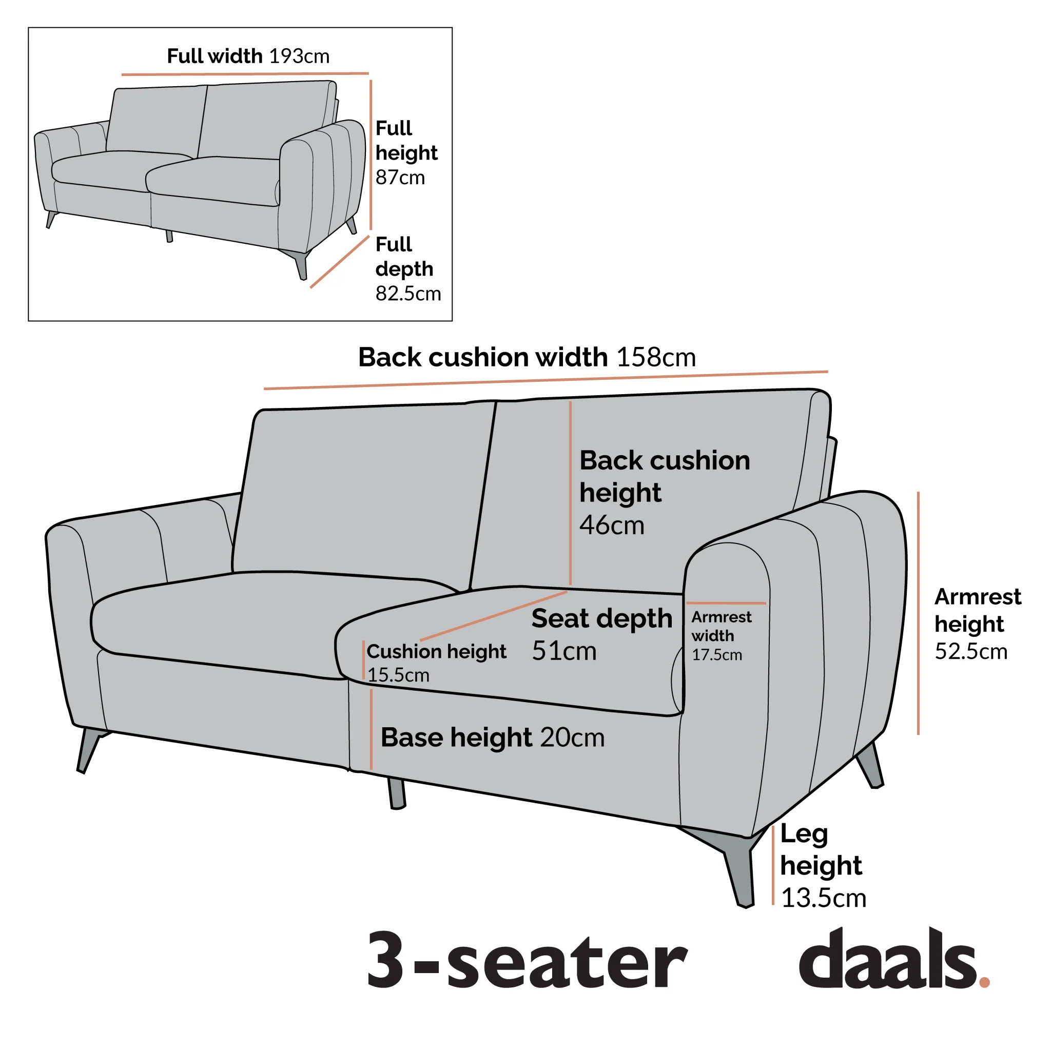 Noak 3-Seater Grey Faux Leather Sofa with Chrome Legs - Image 6