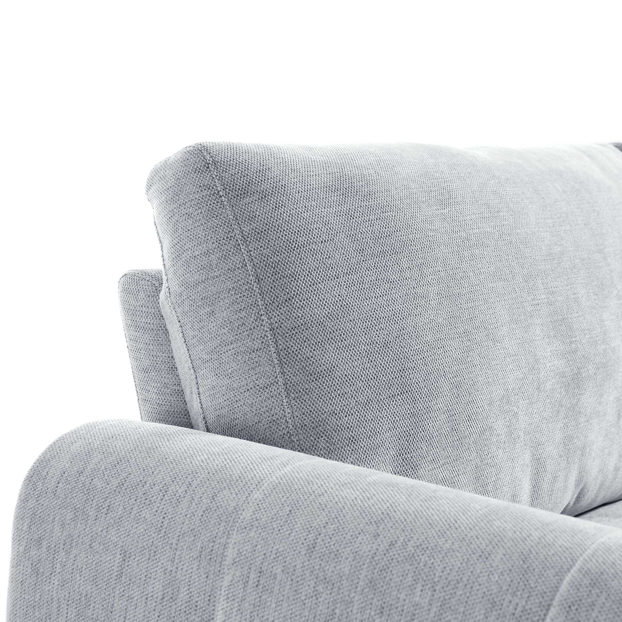 Noak 3-Seater Grey Woven Fabric Sofa with Chrome Legs - Image 11