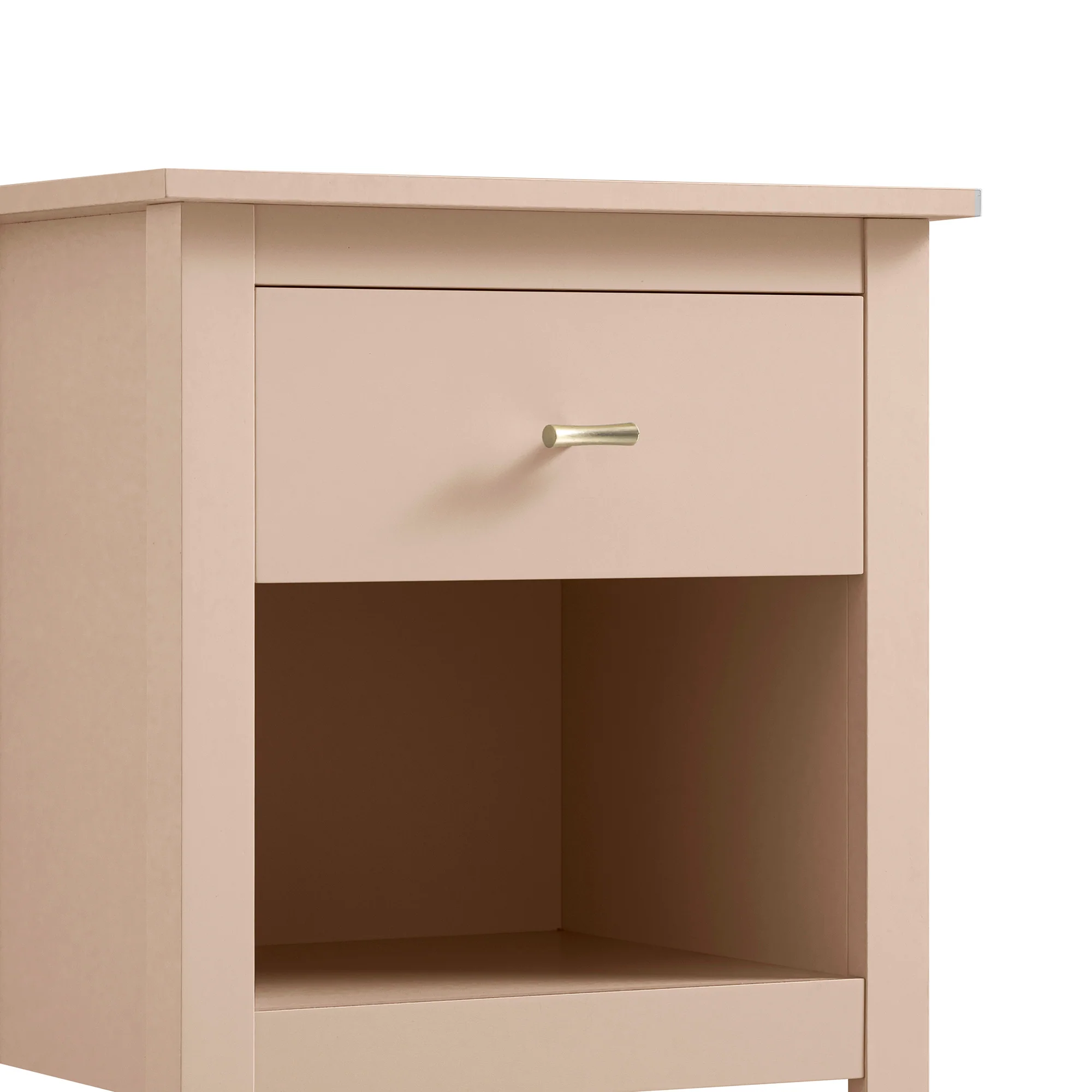 Oakham 1-Drawer Bedside Table, Nude Pink - Image 12