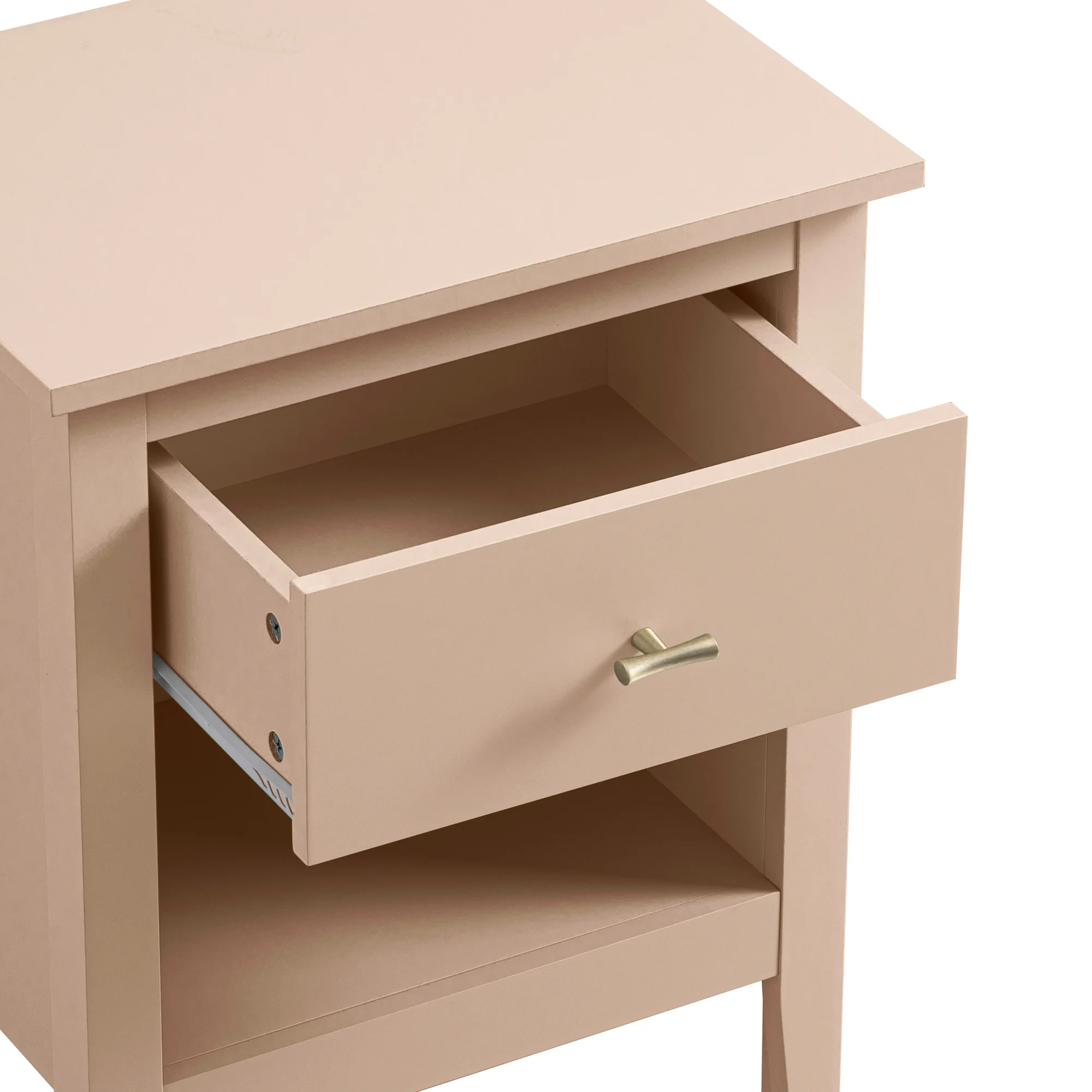 Oakham 1-Drawer Bedside Table, Nude Pink - Image 13