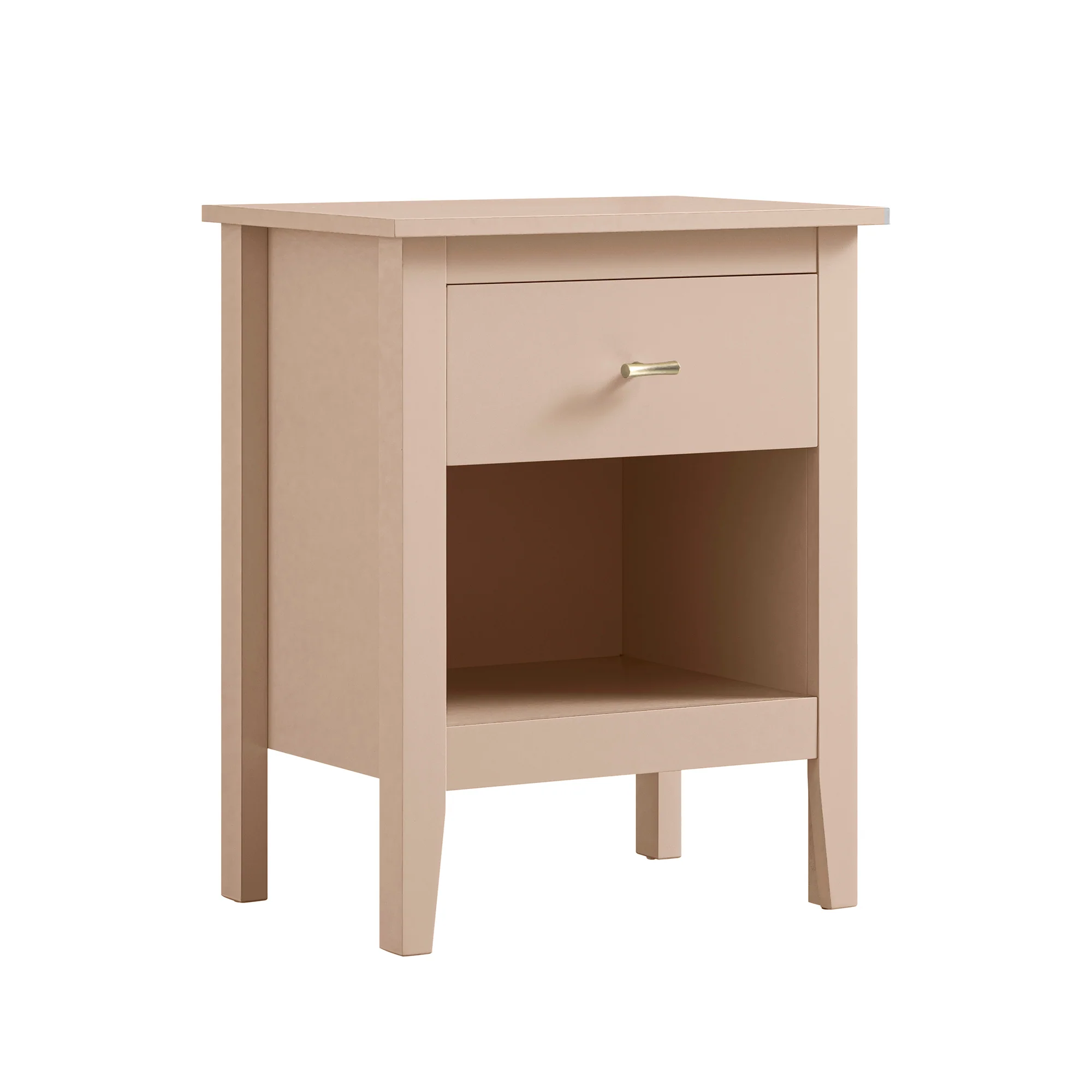 Oakham 1-Drawer Bedside Table, Nude Pink - Image 7