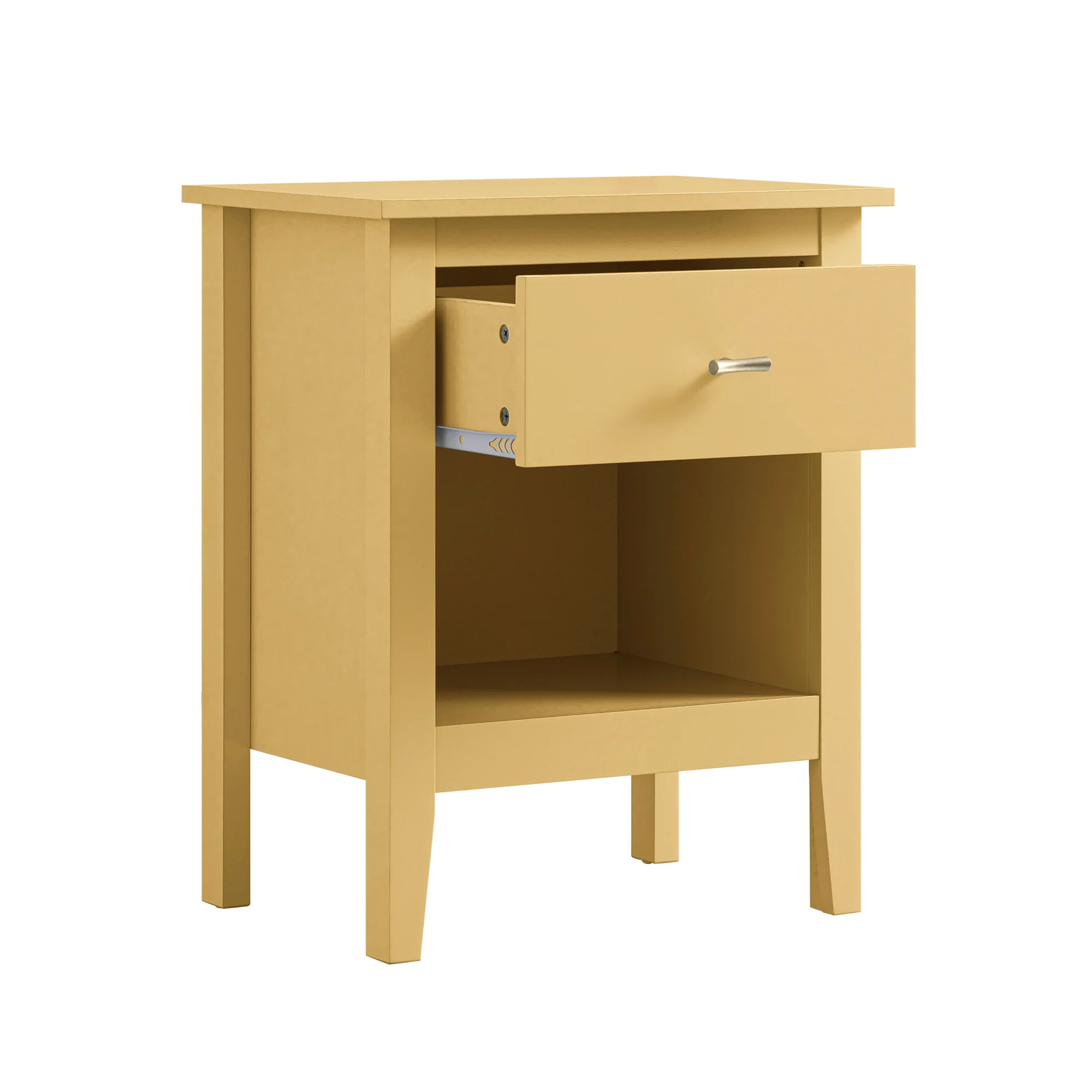 Oakham 1-Drawer Bedside Table, Rattan Yellow - Image 9