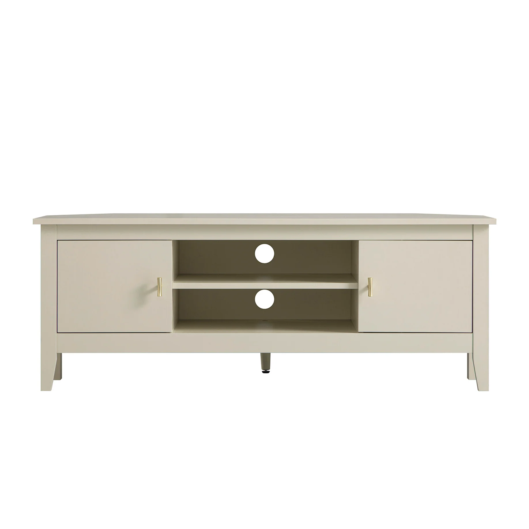 Oakham 120cm Corner TV Unit, Shaded White - Image 2