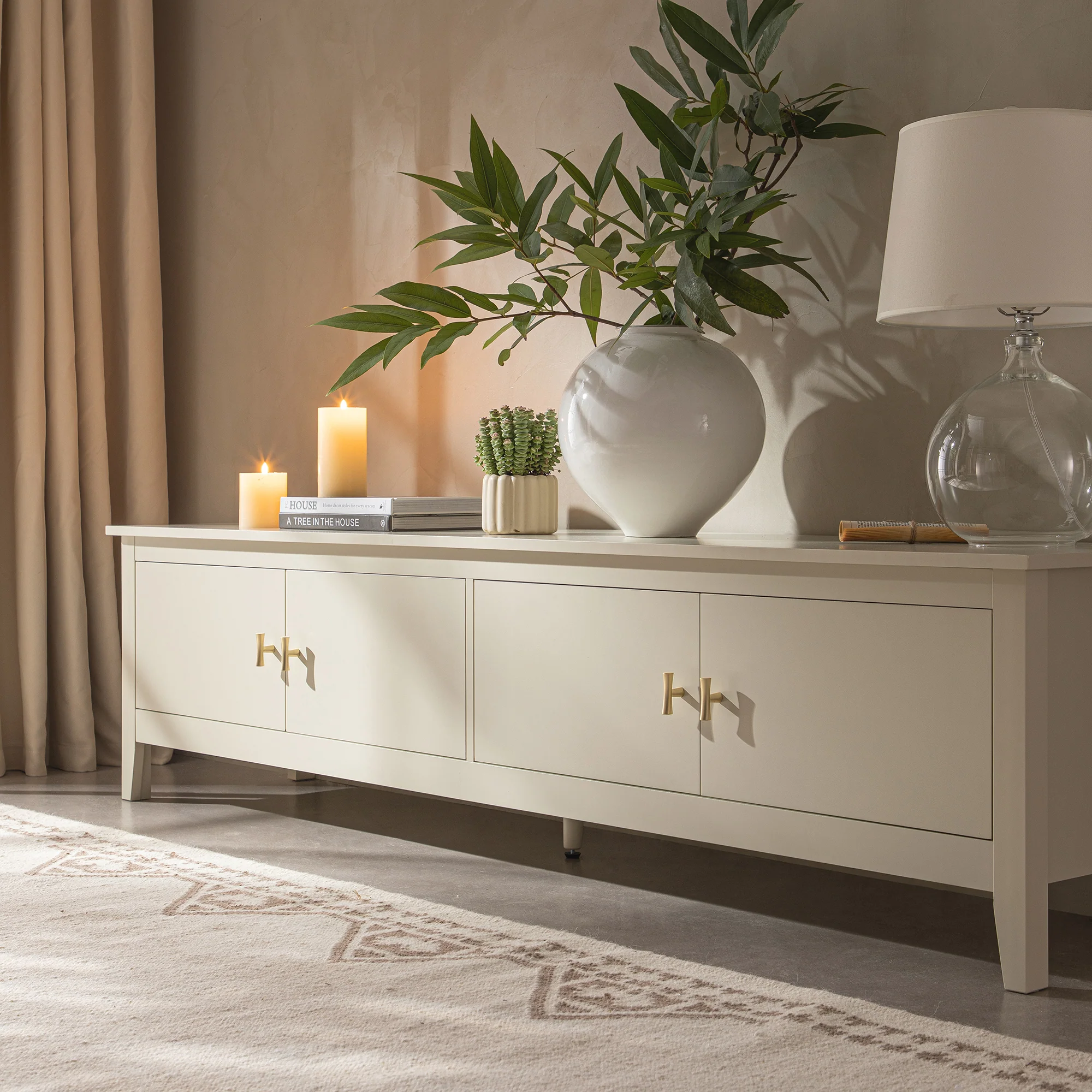 Oakham 180cm Wide TV Unit, Shaded White - Image 4