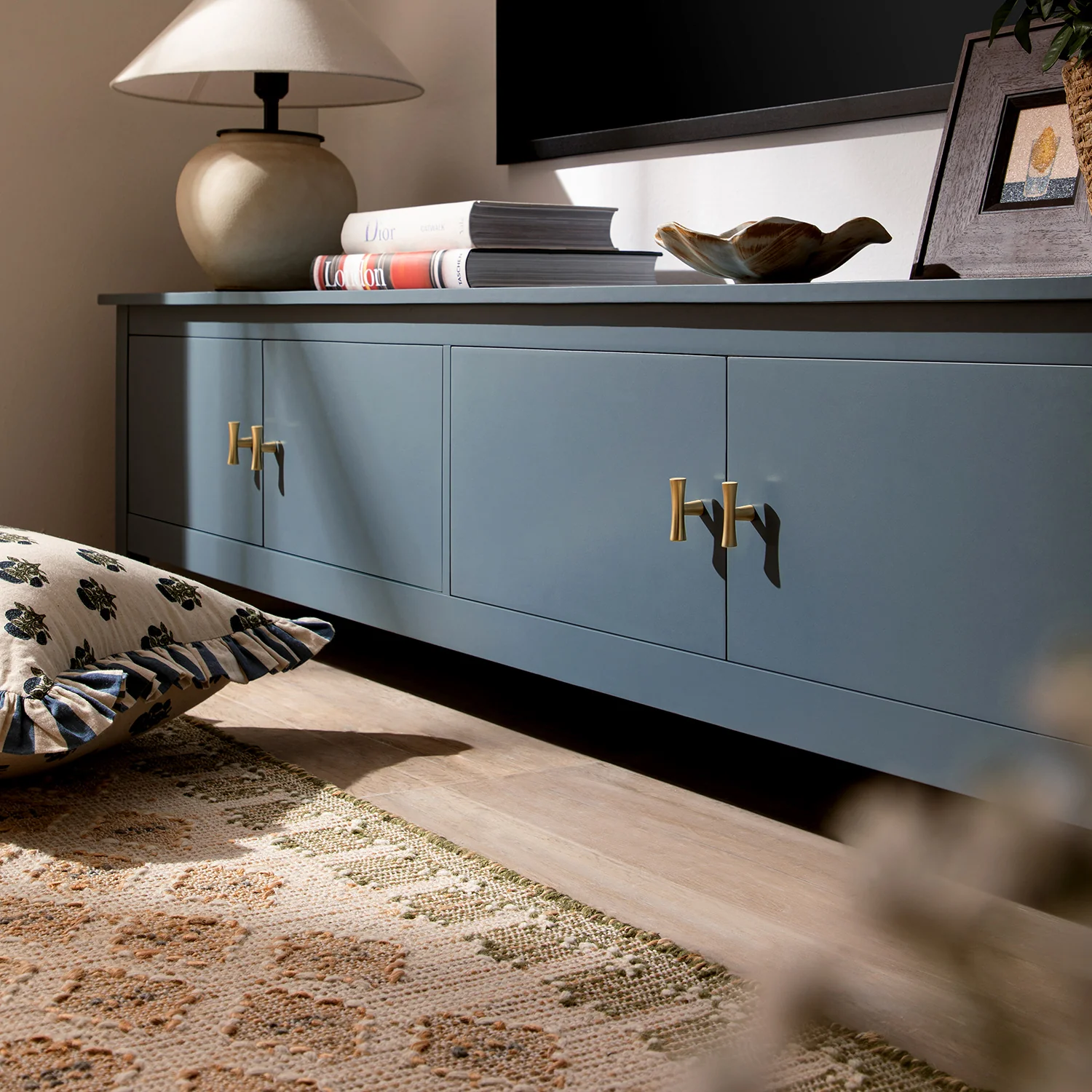 Oakham 180cm Wide TV Unit, Stormy Blue - Image 5