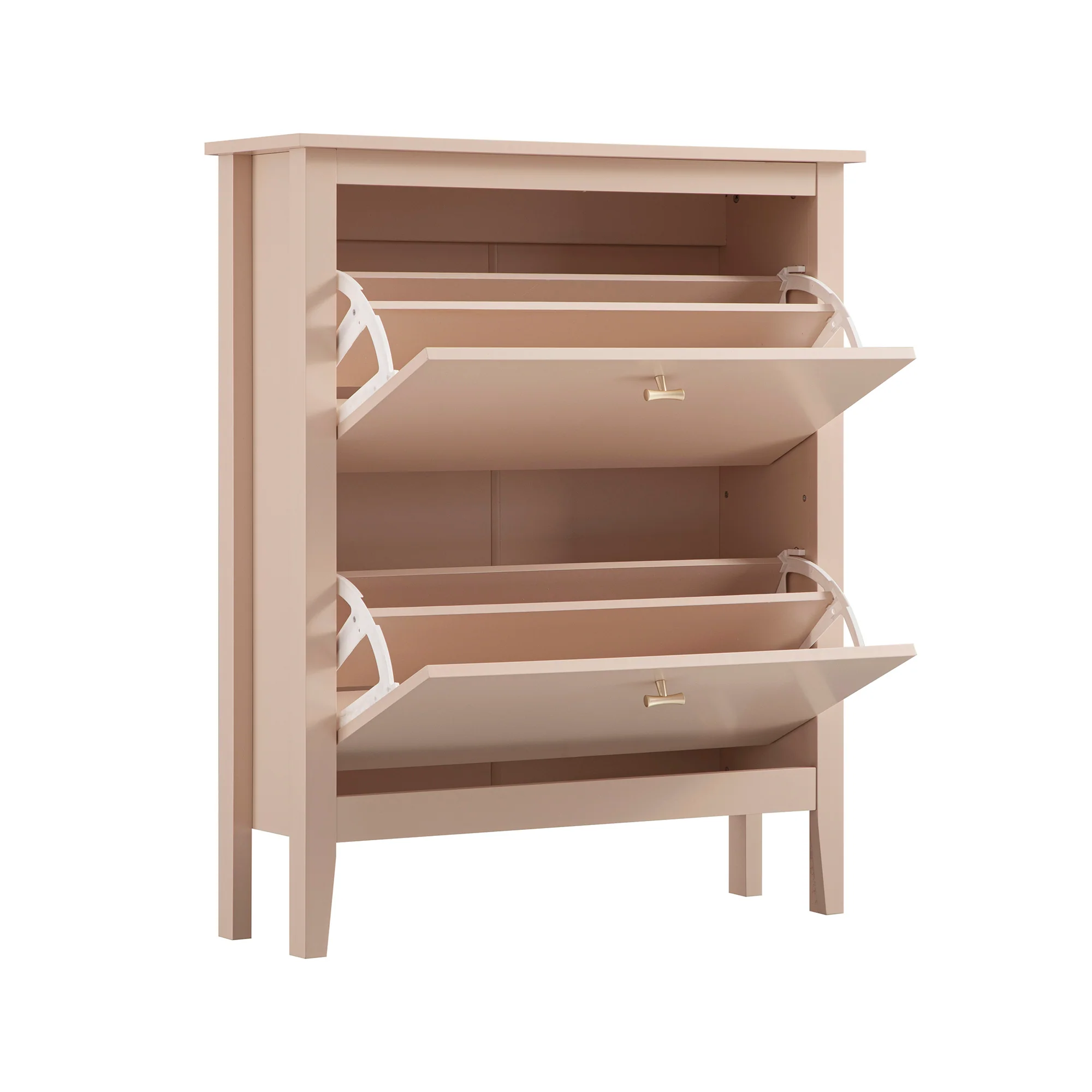 Oakham 2-Tier Shoe Cabinet, Nude Pink - Image 4