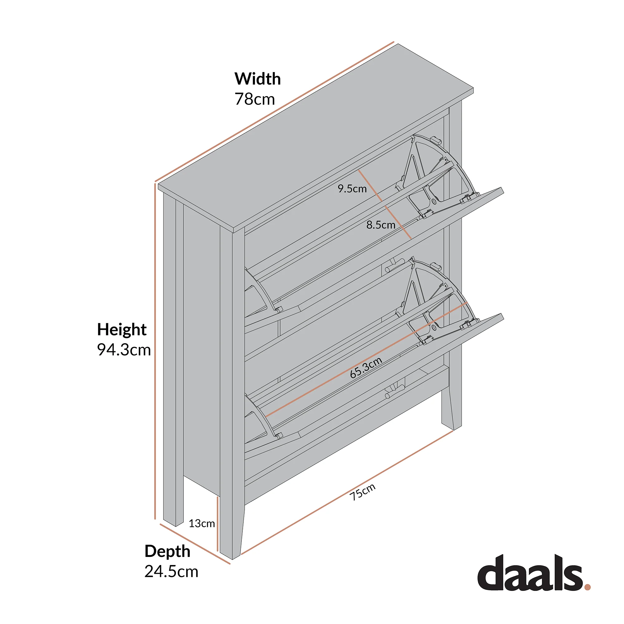 Oakham 2-Tier Shoe Cabinet, Desert Sage - Image 3