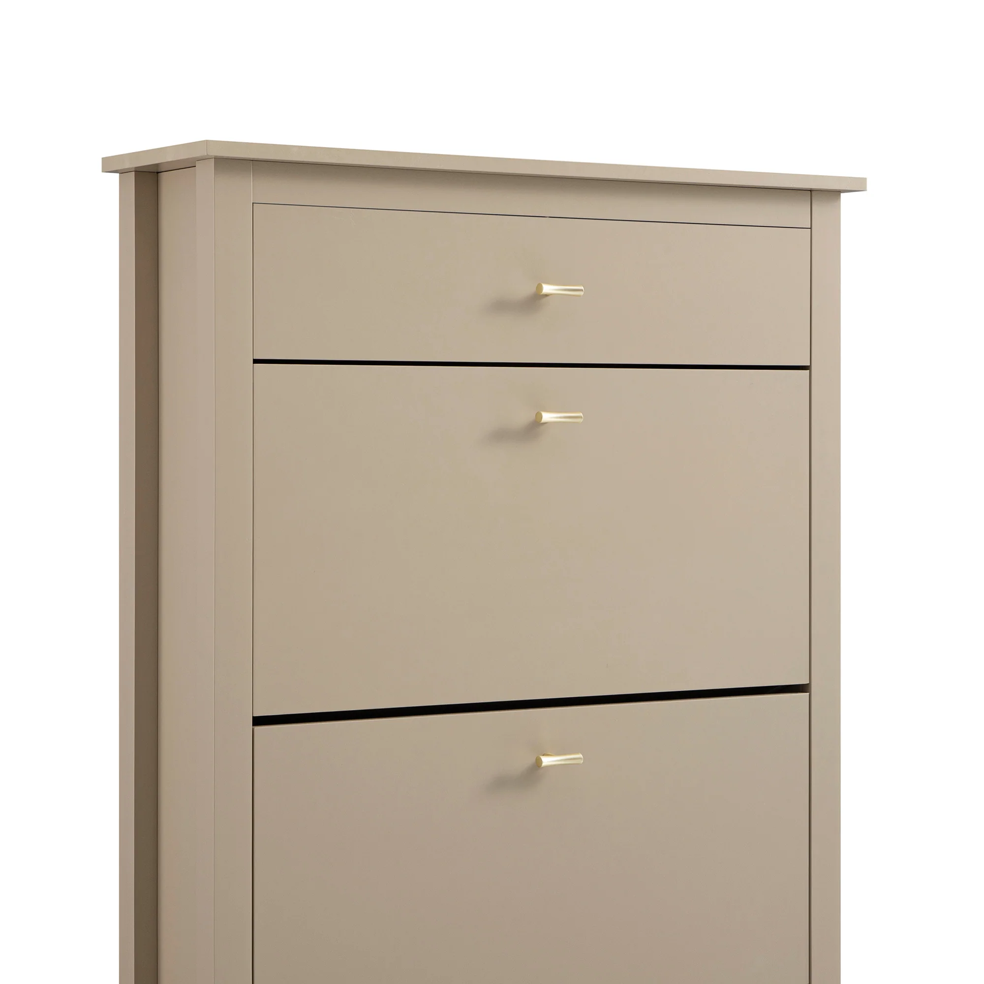Oakham 2-Tier Shoe Cabinet with Top Drawer, Deep Greige - Image 15