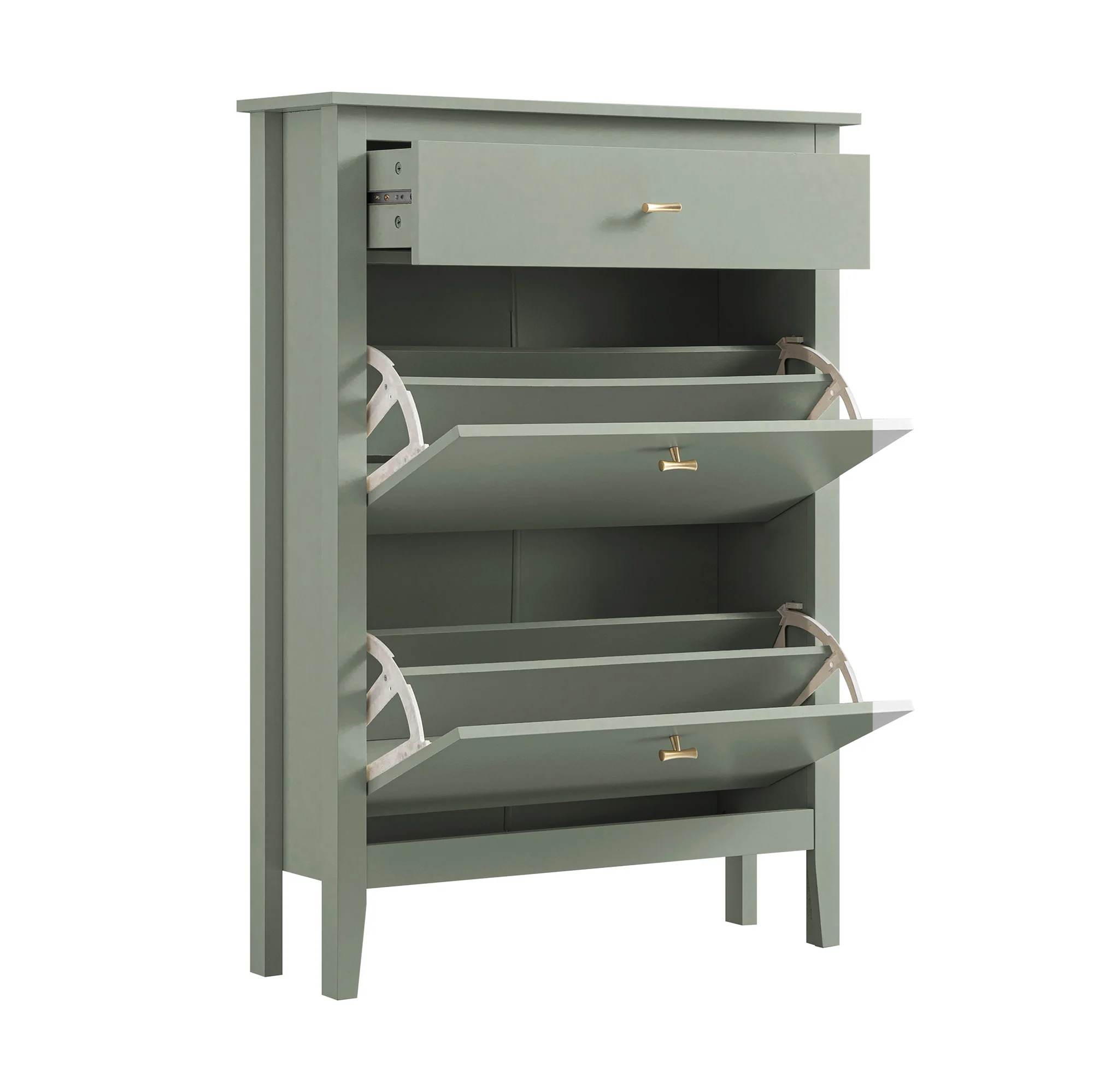 Oakham 2-Tier Shoe Cabinet with Top Drawer, Desert Sage - Image 10