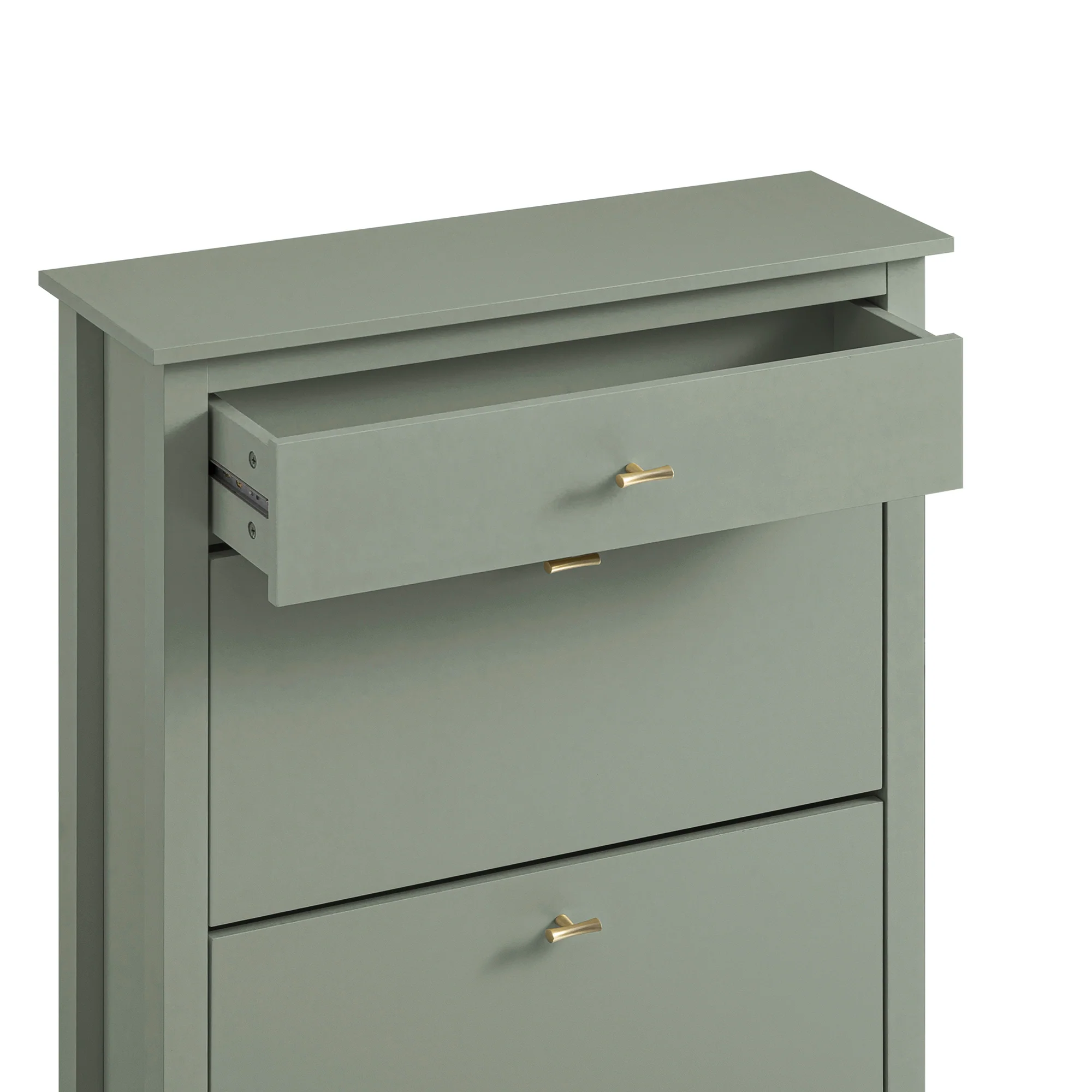 Oakham 2-Tier Shoe Cabinet with Top Drawer, Desert Sage - Image 13