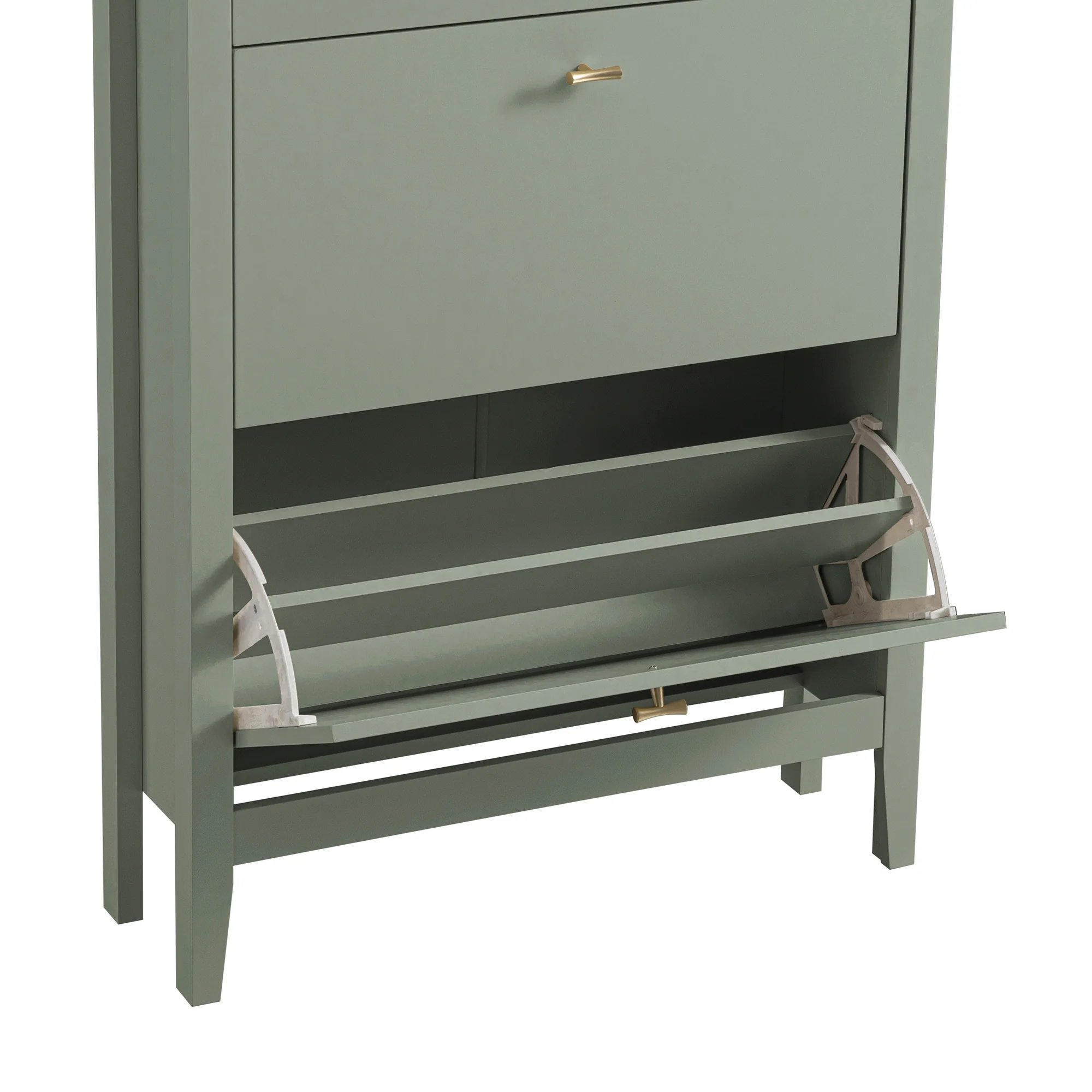 Oakham 2-Tier Shoe Cabinet with Top Drawer, Desert Sage - Image 14