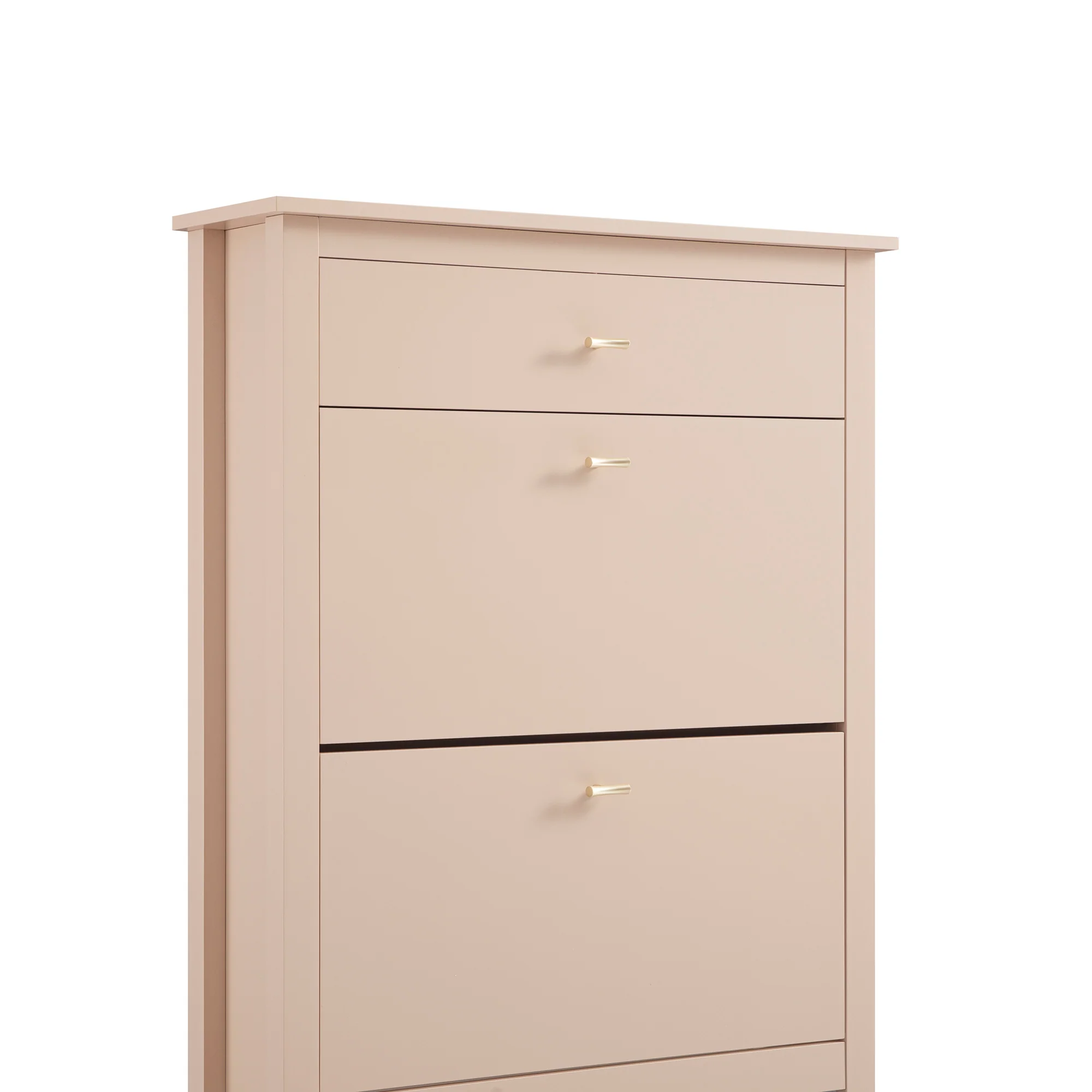 Oakham 2-Tier Shoe Cabinet with Top Drawer, Nude Pink - Image 13