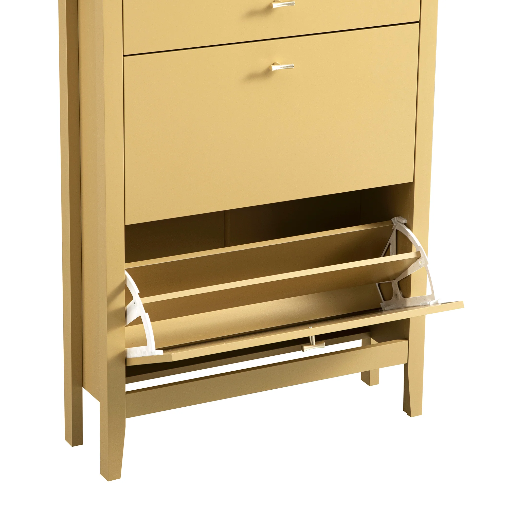 Oakham 2-Tier Shoe Cabinet with Top Drawer, Rattan Yellow - Image 14