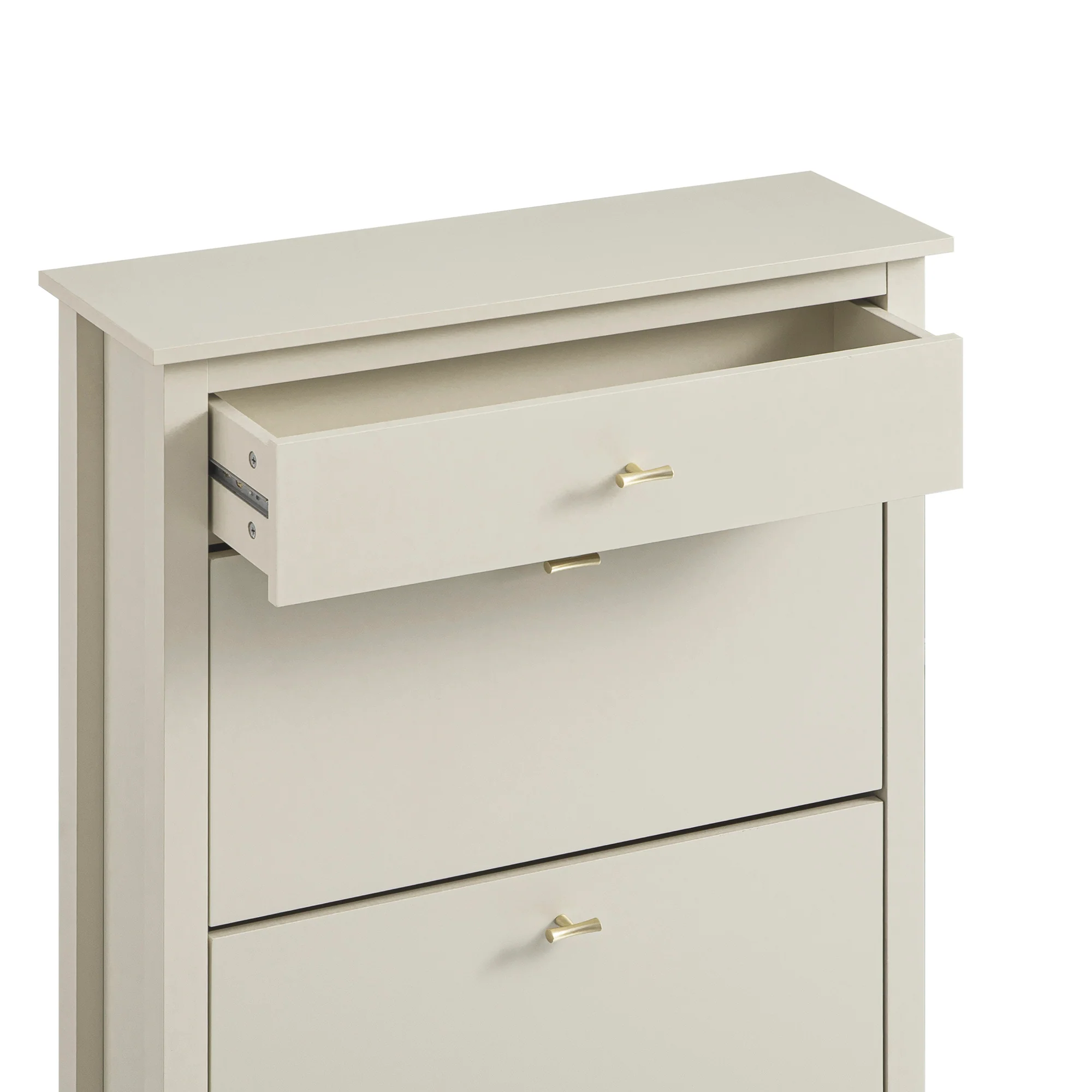 Oakham 2-Tier Shoe Cabinet with Top Drawer, Shaded White - Image 15