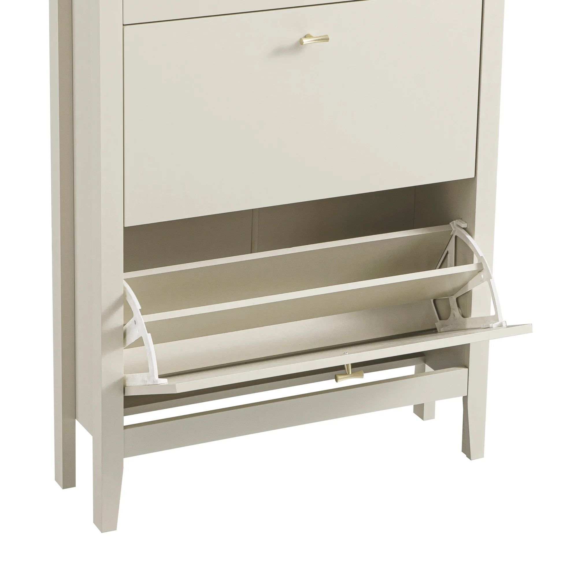 Oakham 2-Tier Shoe Cabinet with Top Drawer, Shaded White - Image 16