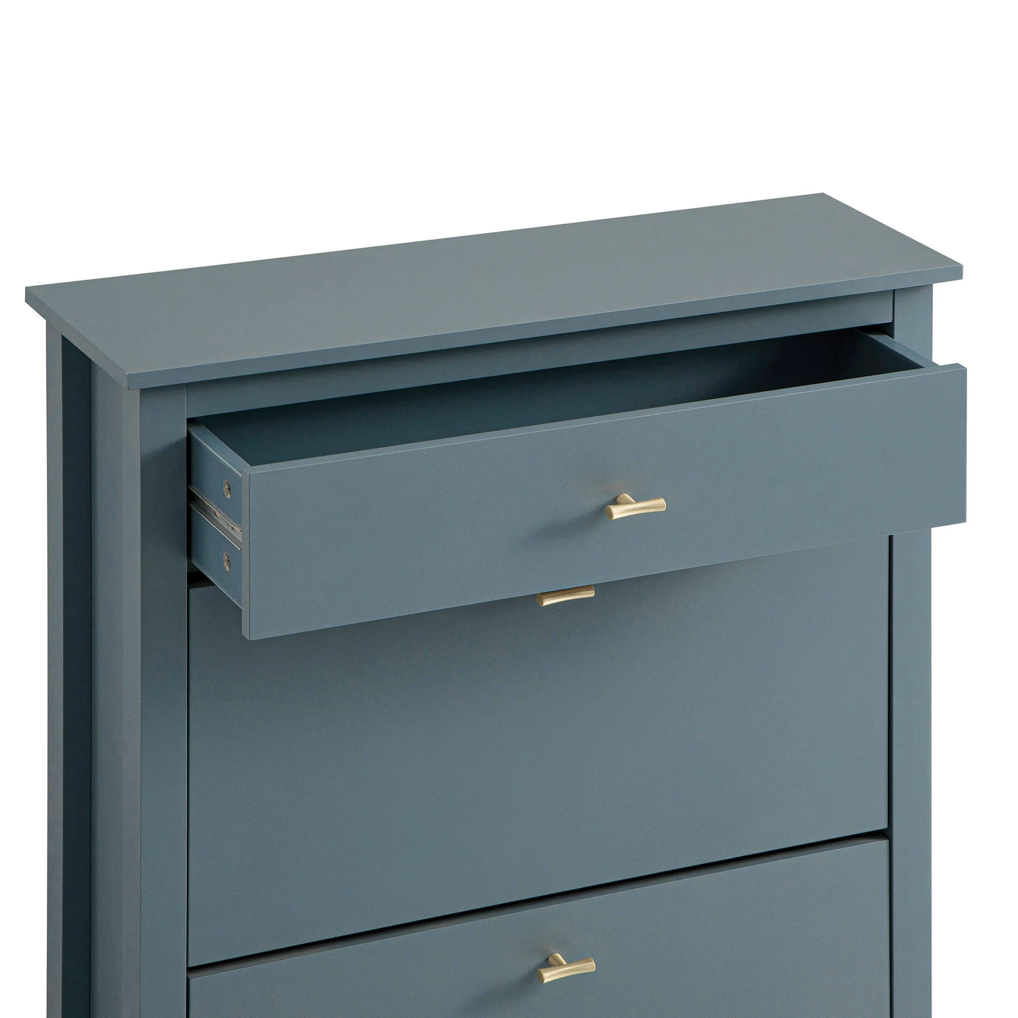 Oakham 2-Tier Shoe Cabinet with Top Drawer, Stormy Blue - Image 13