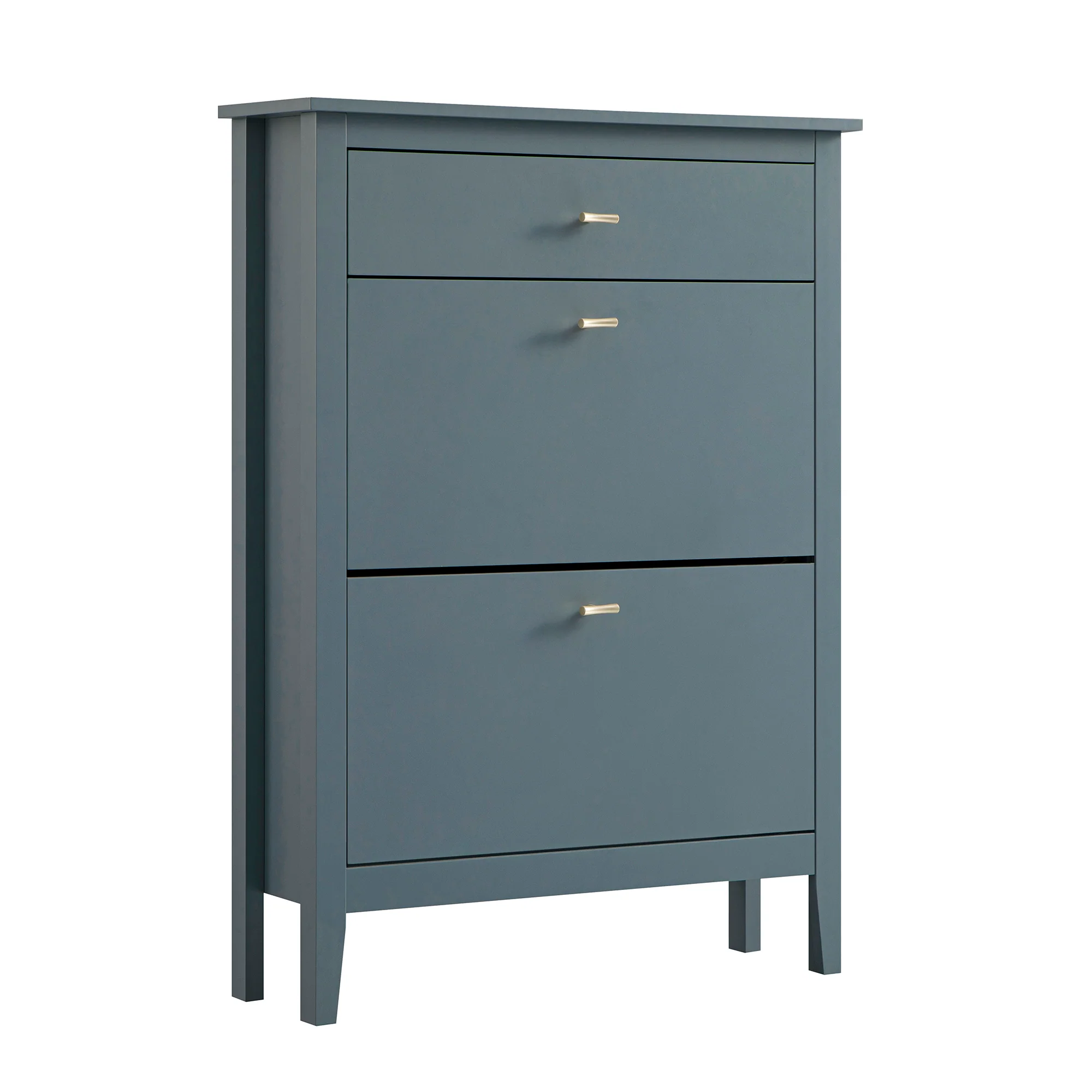 Oakham 2-Tier Shoe Cabinet with Top Drawer, Stormy Blue - Image 8