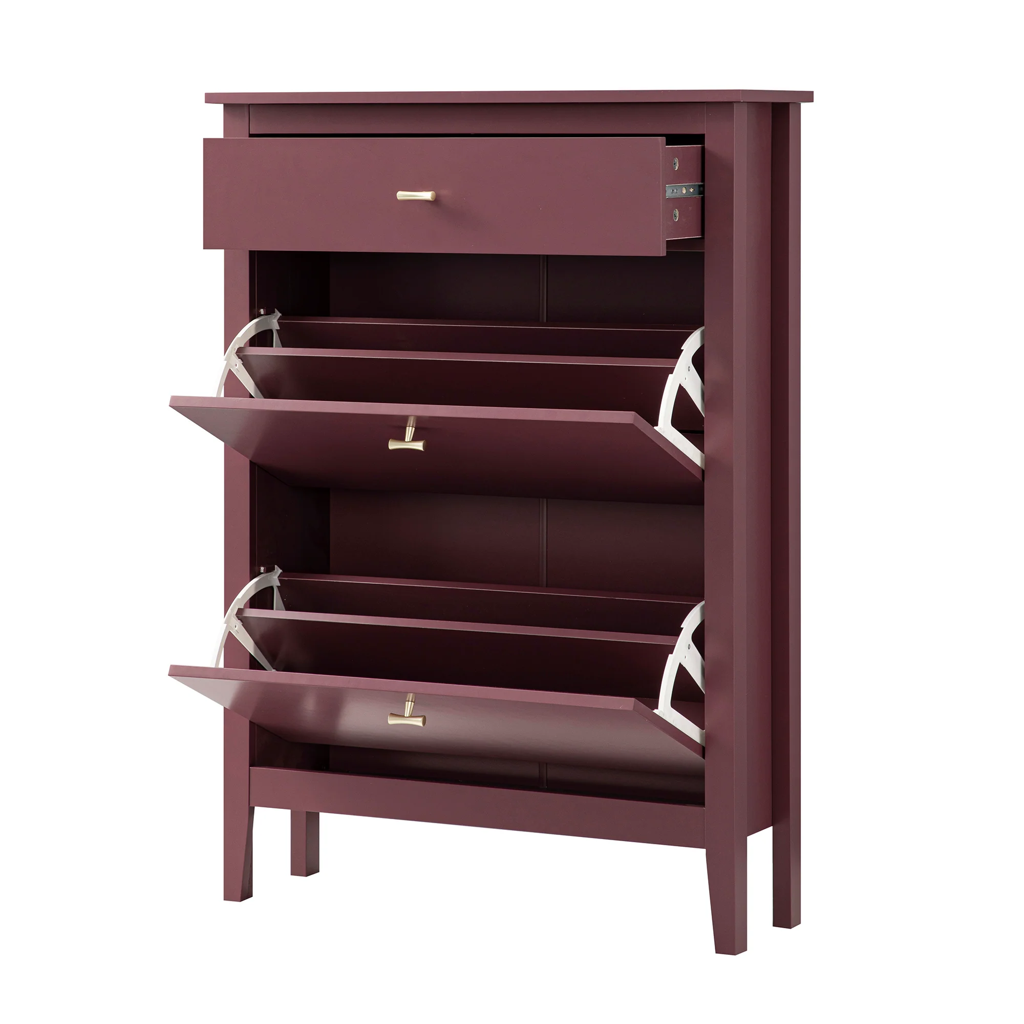 Oakham 2-Tier Shoe Cabinet with Top Drawer, Wild Cherry - Image 10