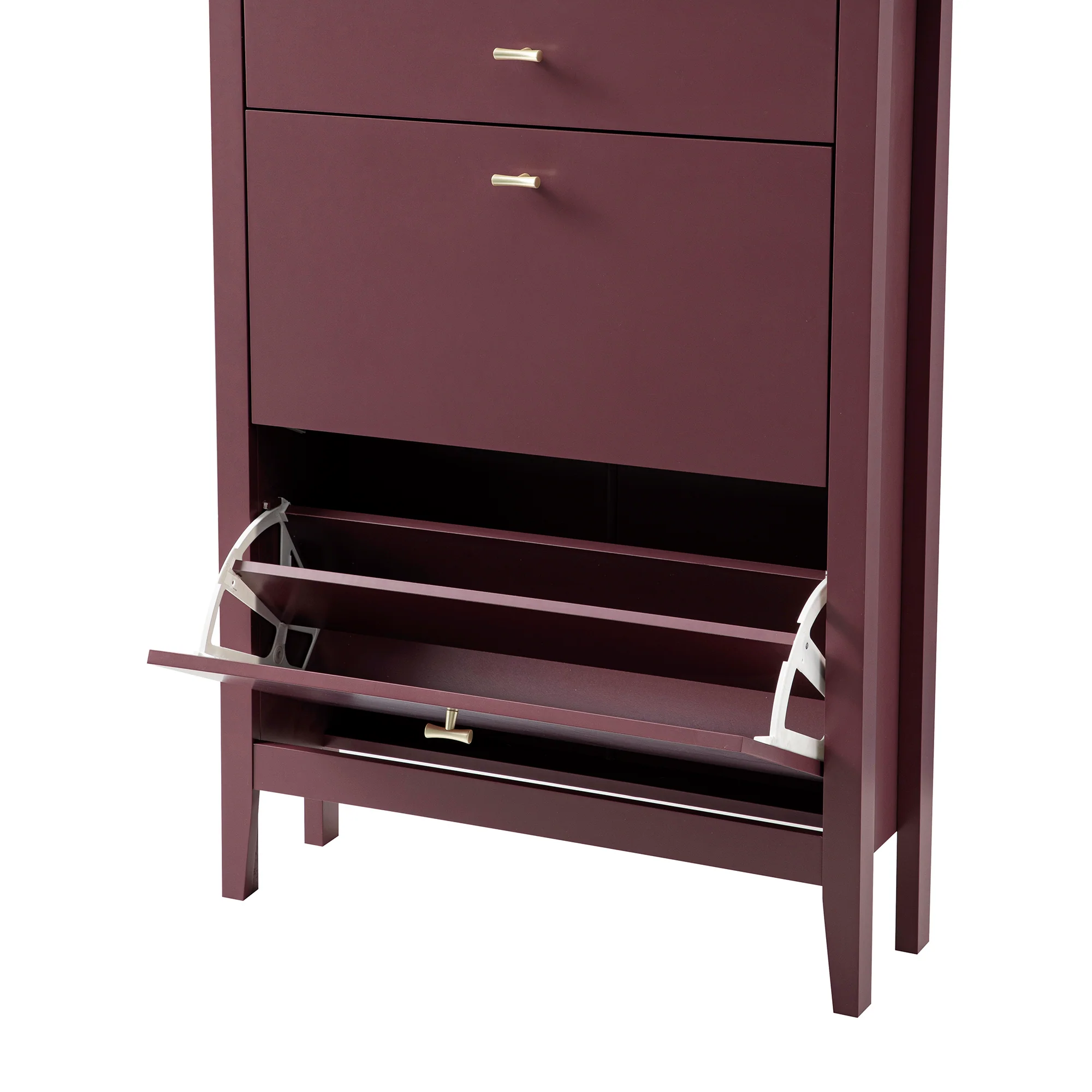 Oakham 2-Tier Shoe Cabinet with Top Drawer, Wild Cherry - Image 14