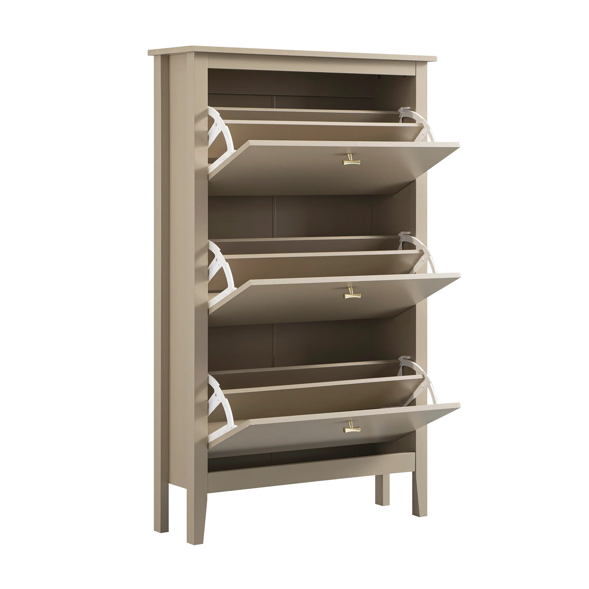 Oakham 3-Tier Shoe Cabinet, Deep Greige - Image 10