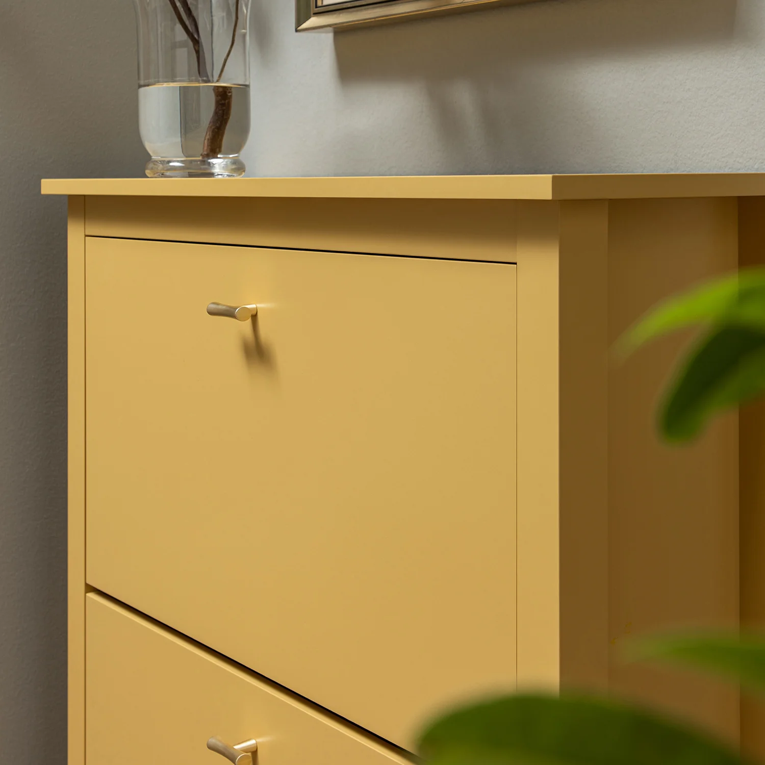 Oakham 3-Tier Shoe Cabinet, Rattan Yellow - Image 5
