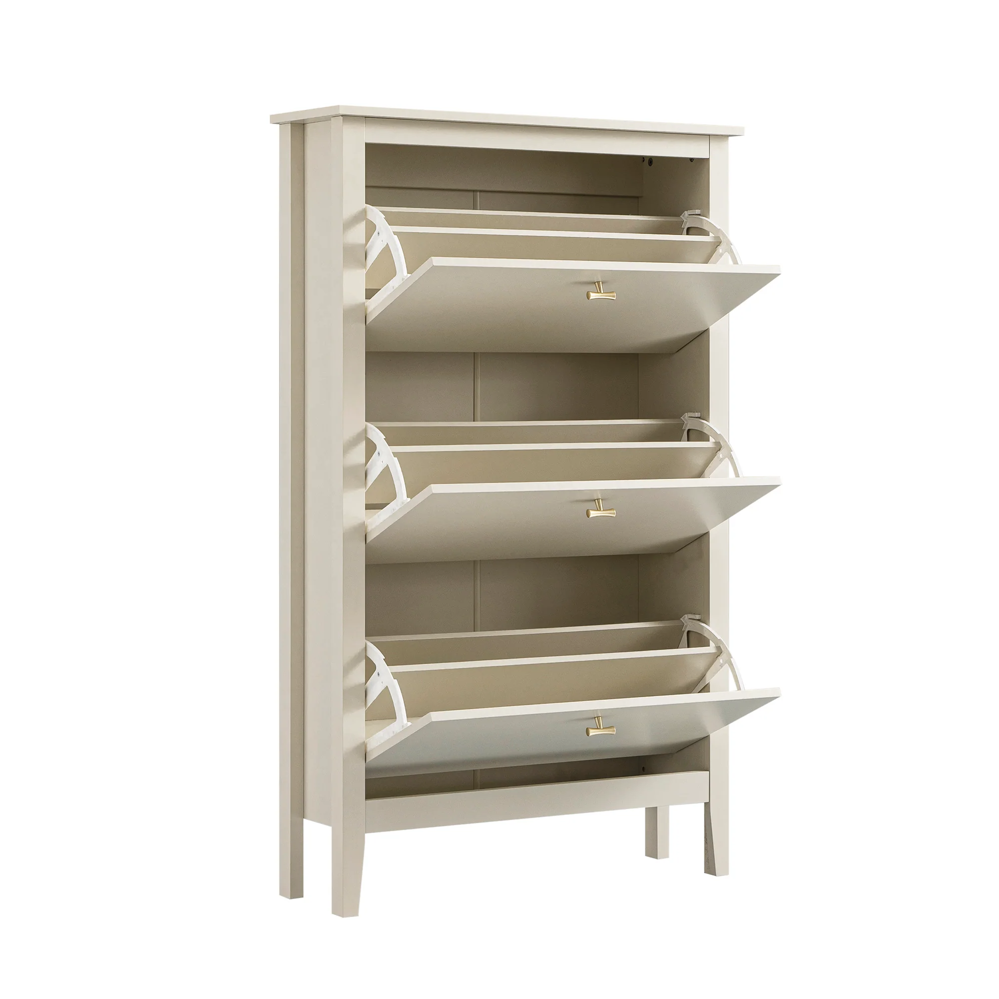 Oakham 3-Tier Shoe Cabinet, Shaded White - Image 10