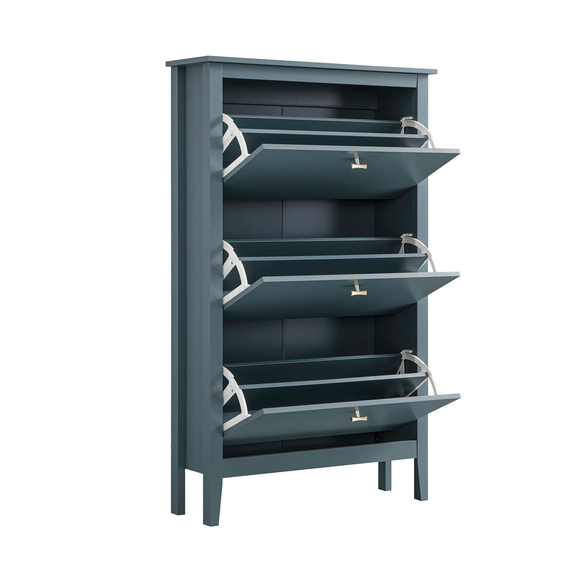 Oakham 3-Tier Shoe Cabinet, Stormy Blue - Image 4