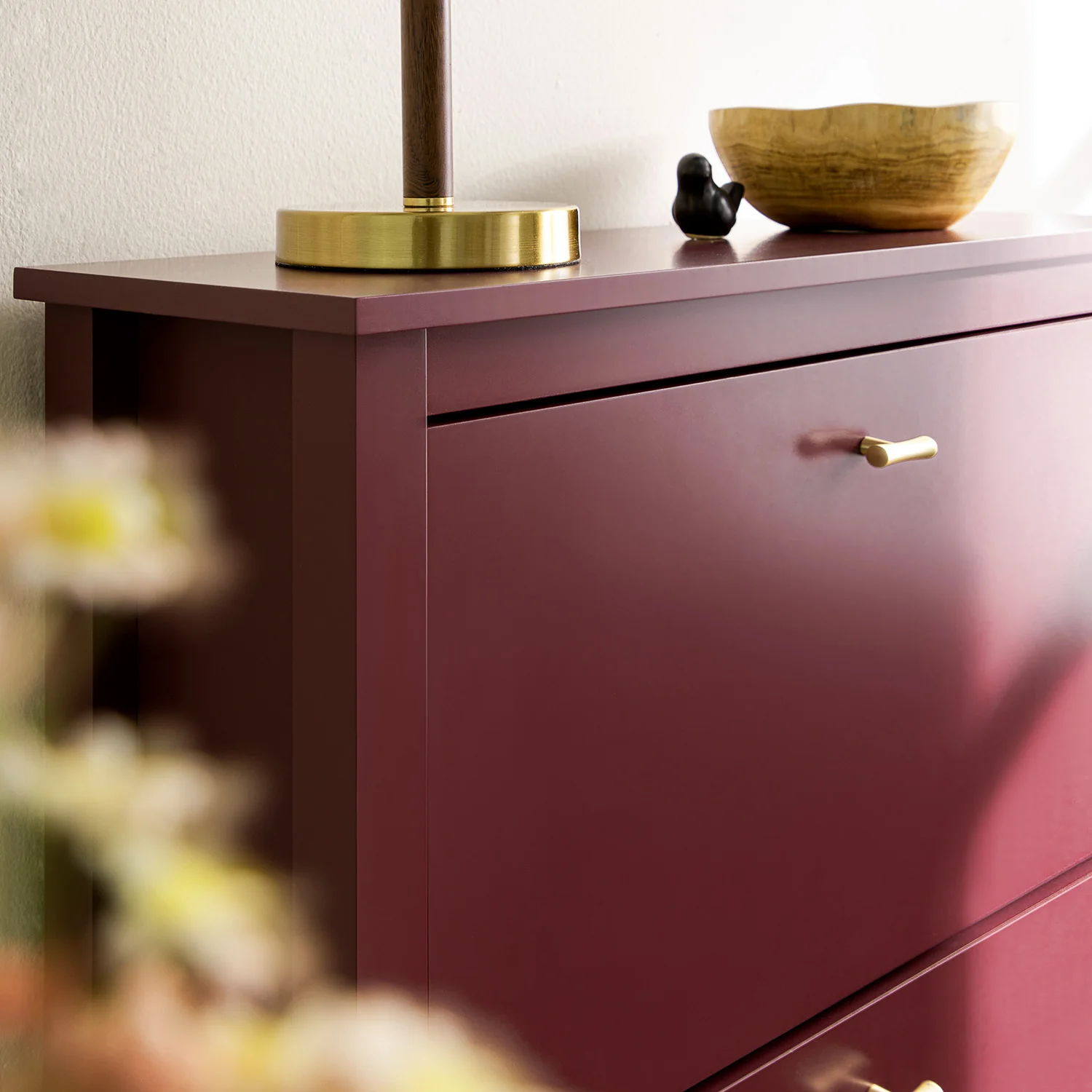 Oakham 3-Tier Shoe Cabinet, Wild Cherry - Image 6