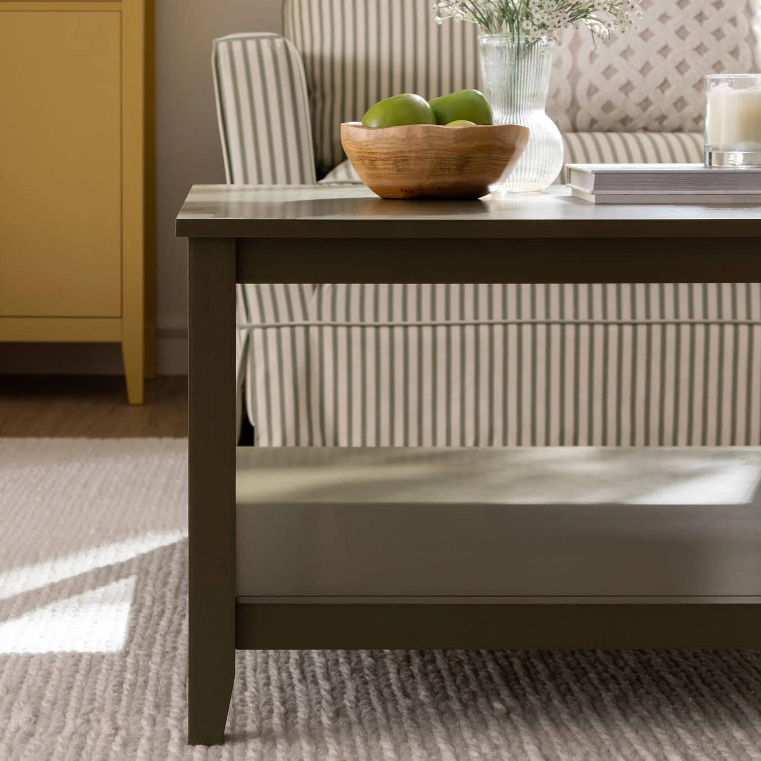 Oakham 80cm Square Coffee Table, Olive Grove - Image 6