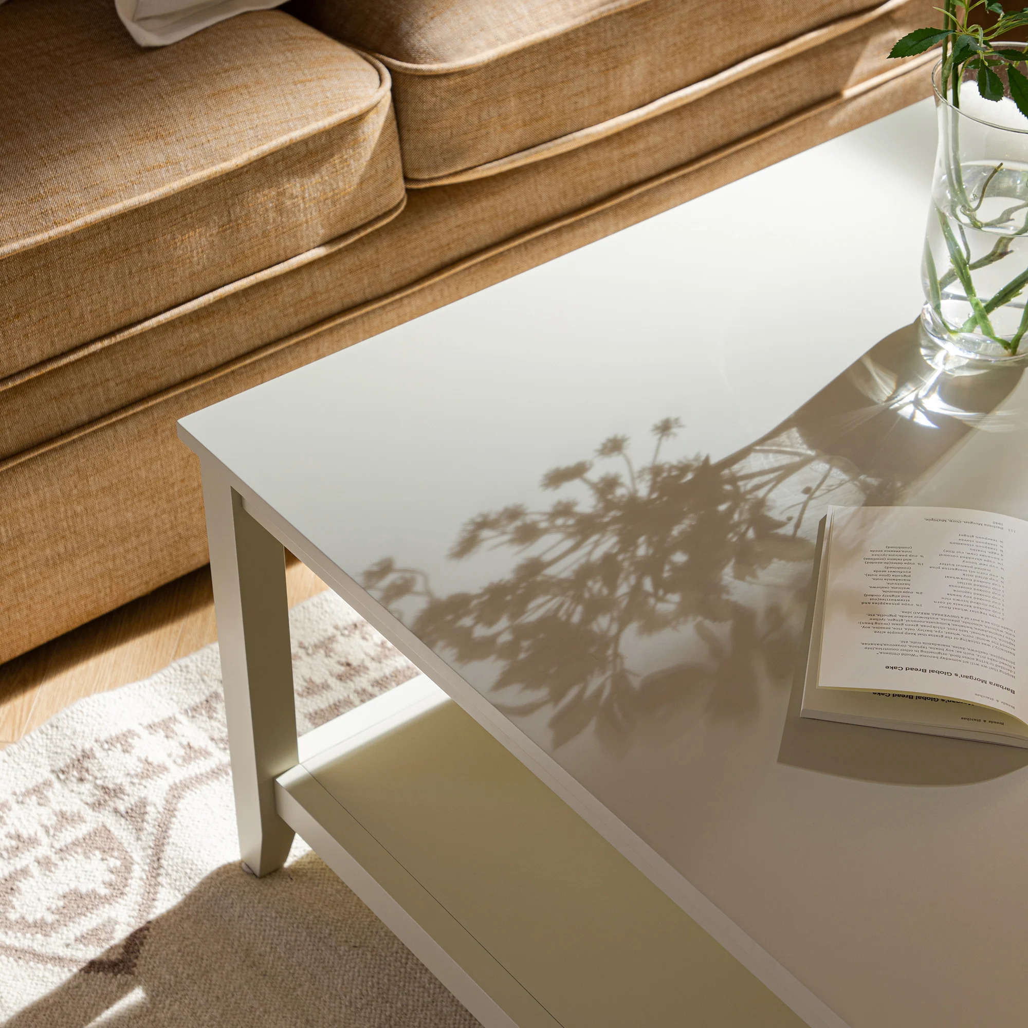 Oakham 80cm Square Coffee Table, Shaded White - Image 4