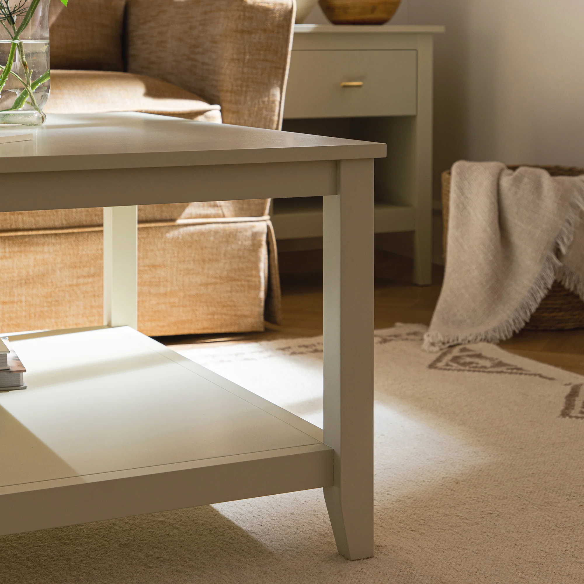 Oakham 80cm Square Coffee Table, Shaded White - Image 6