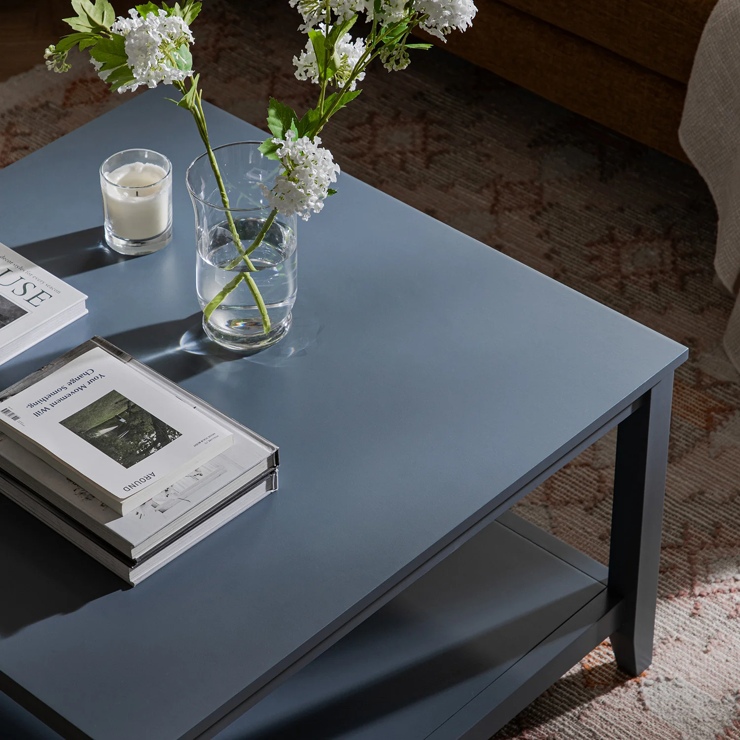 Oakham 80cm Square Coffee Table, Stormy Blue - Image 5