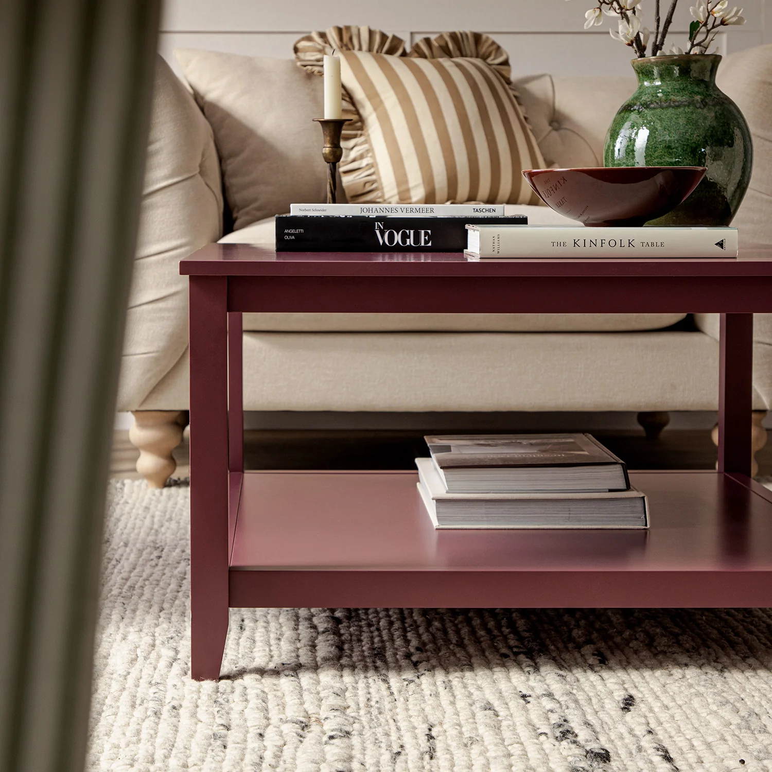 Oakham 80cm Square Coffee Table, Wild Cherry - Image 5