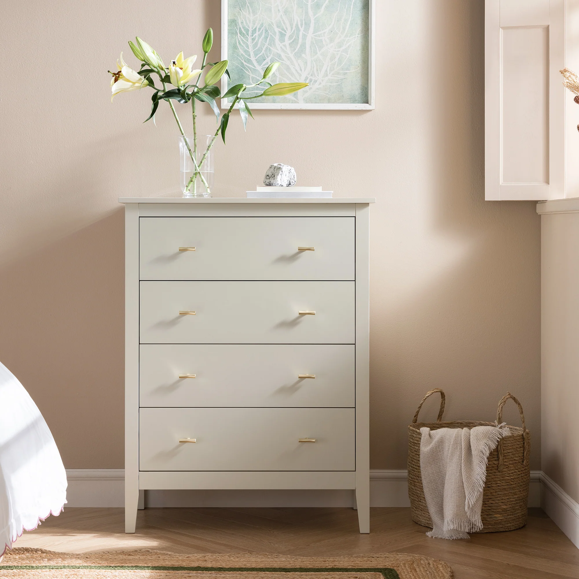 Oakham Chest of 4 Drawers, Shaded White - Image 2