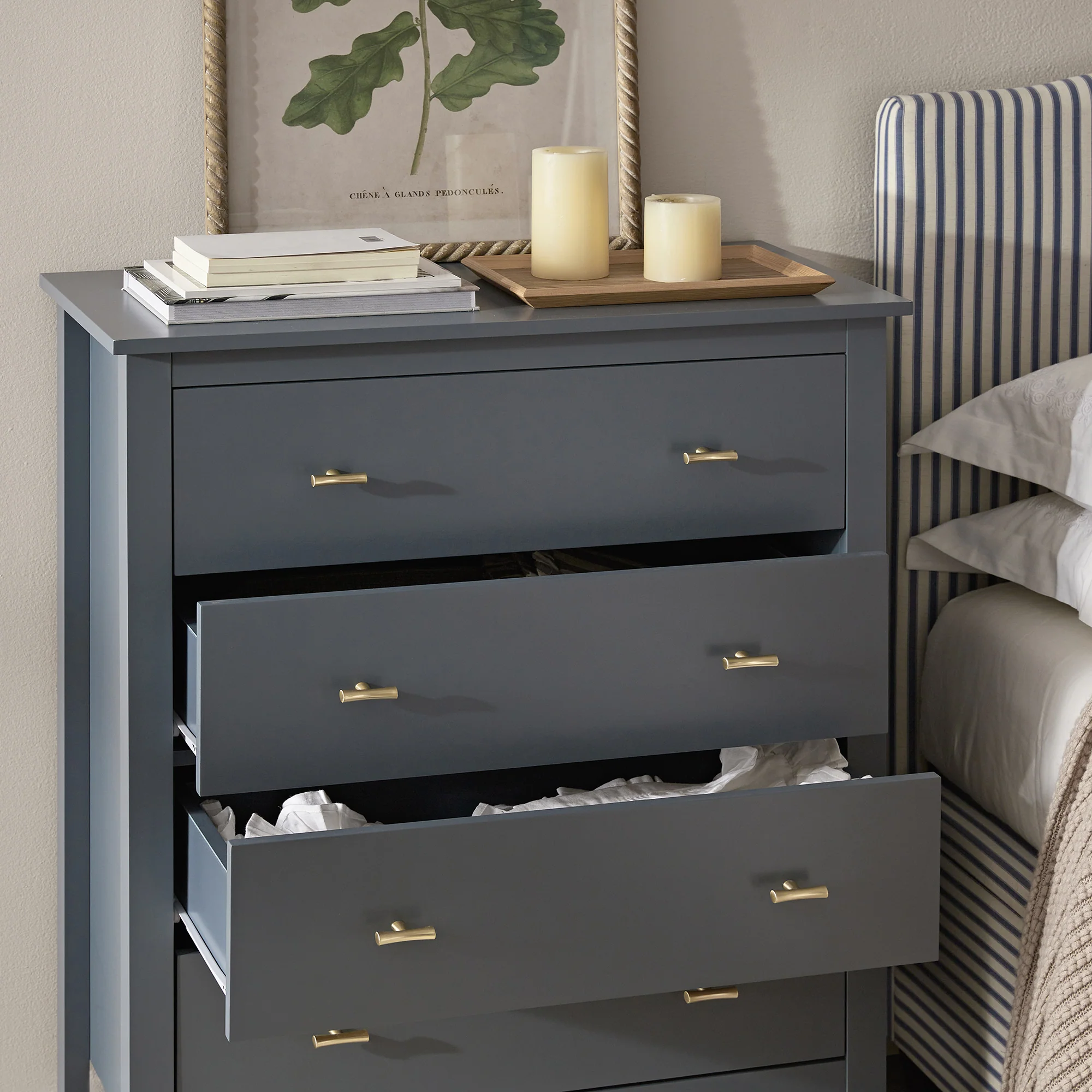 Oakham Chest of 4 Drawers, Stormy Blue - Image 3