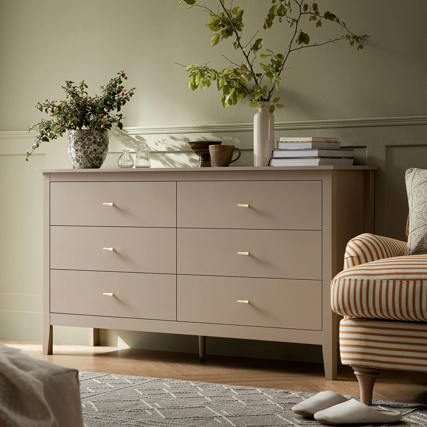 Oakham Chest of 6 Drawers, Deep Greige - Image 2