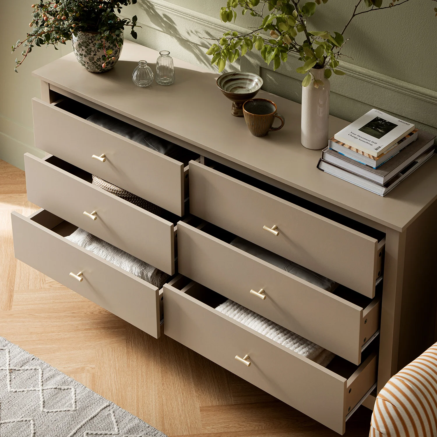Oakham Chest of 6 Drawers, Deep Greige - Image 3
