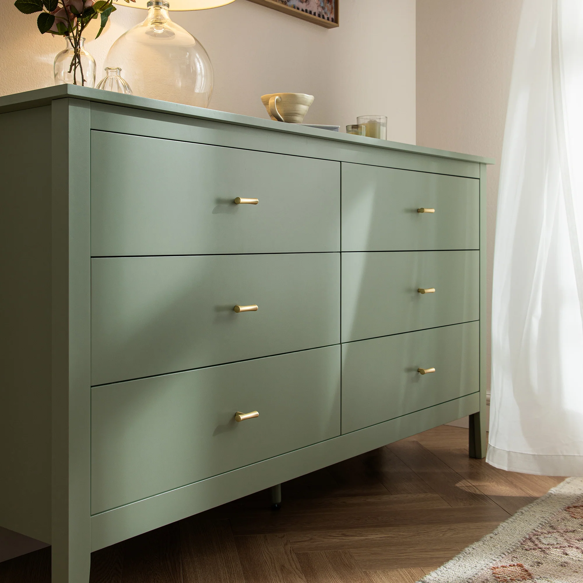 Oakham Chest of 6 Drawers, Desert Sage - Image 3